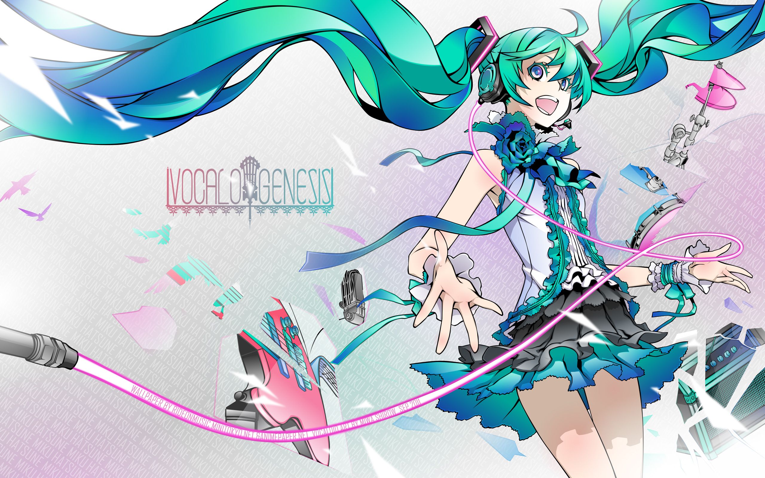 Hatsune Miku Vocaloid anime, sintesi vocale, 2560x1600 WQXGA, Desktop