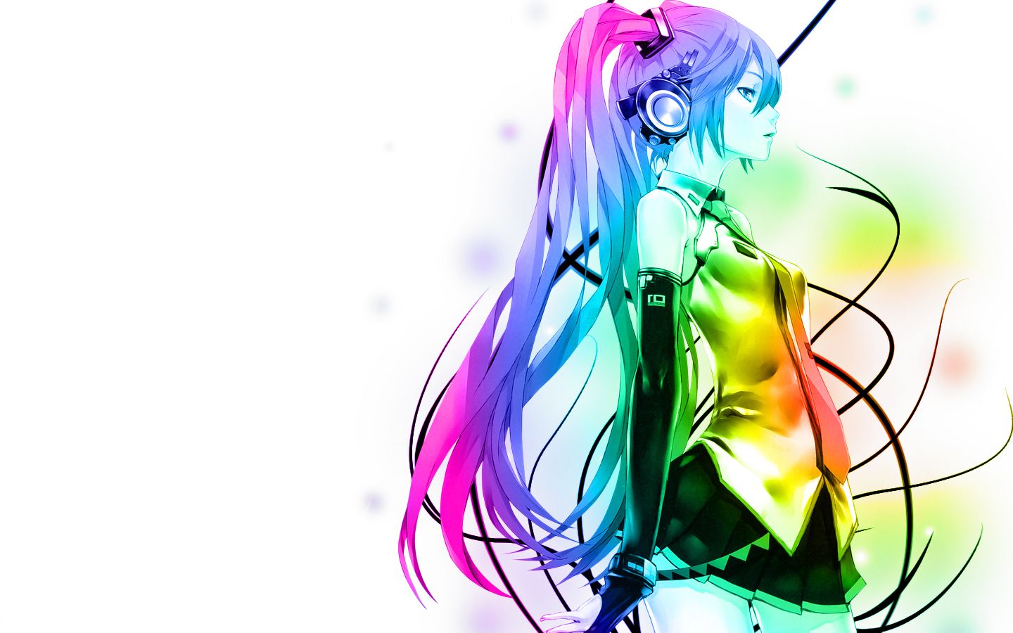 Vocaloid ragazza capelli colorati, 1440x900 720p, PC