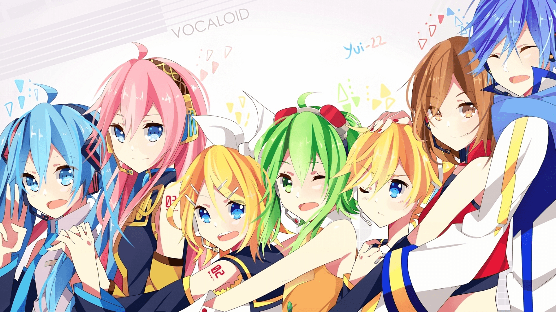 Personaggi Vocaloid gruppo colorato, 1920x1080 1080p, PC