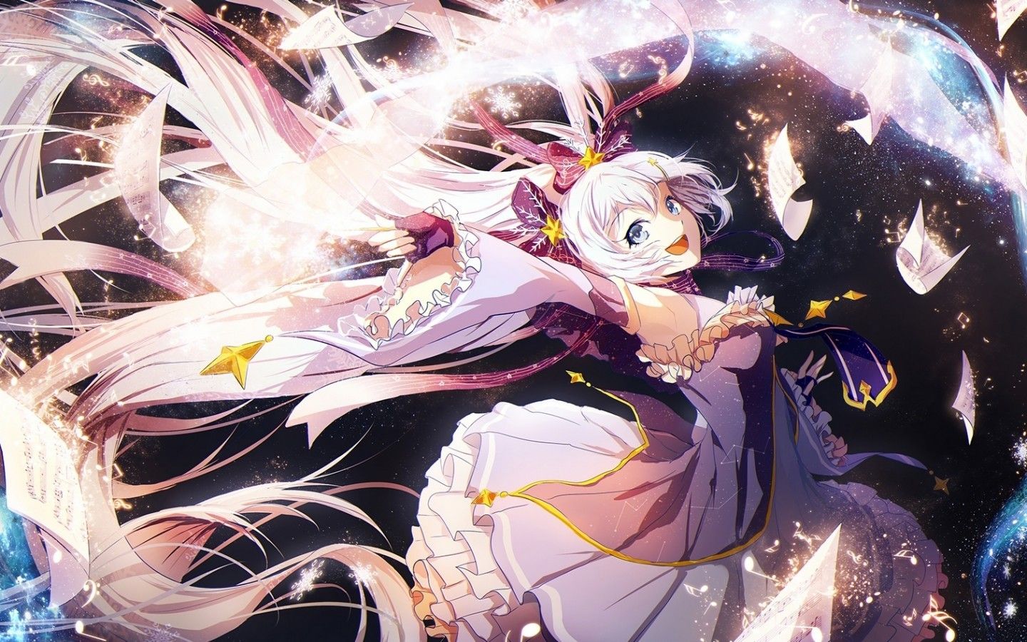 Hatsune Miku capelli bianchi, Vocaloid, 1440x900 720p, MacBook Air
