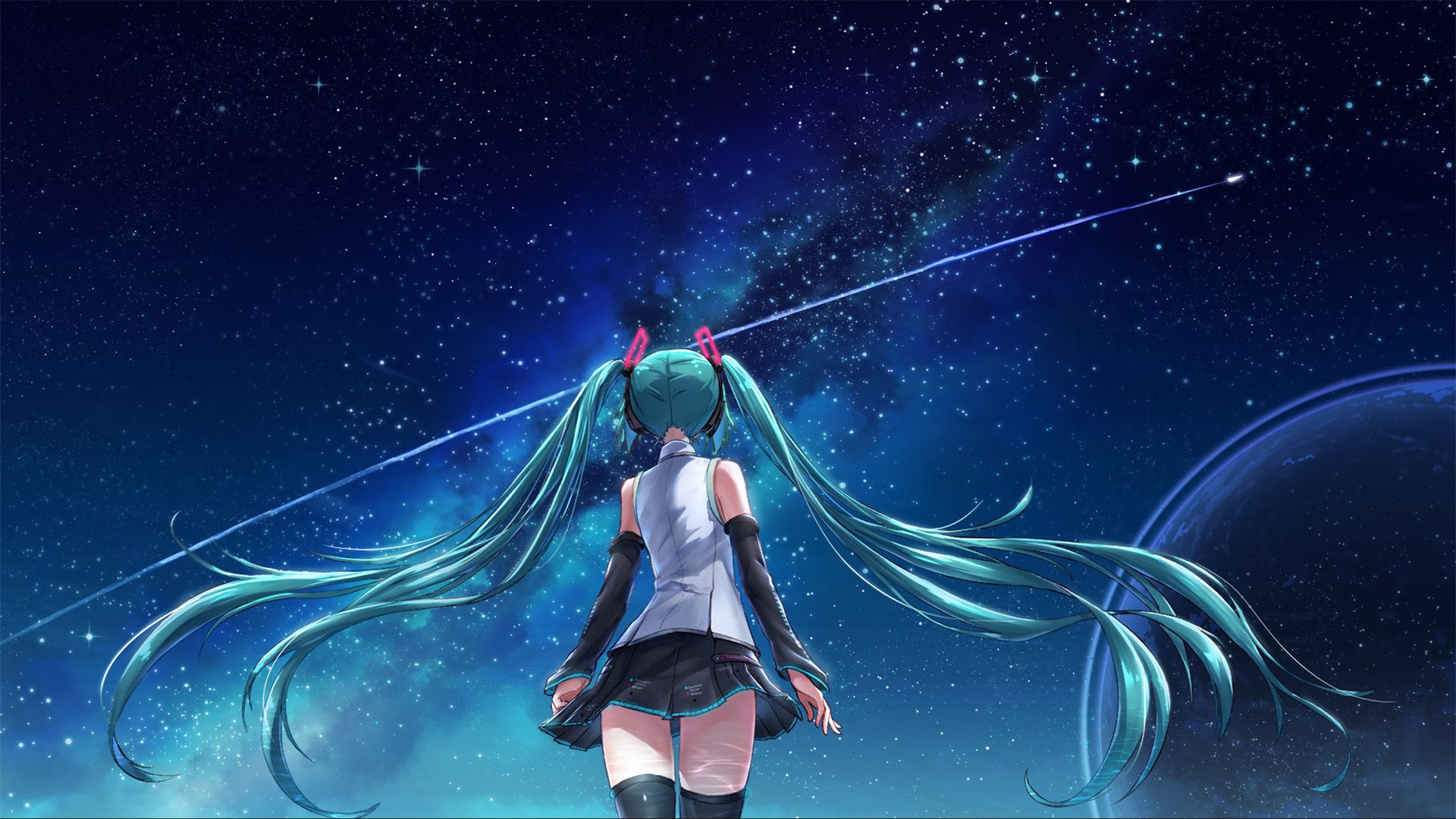 Miku Hatsune cielo stellato, 1920x1080 Full HD 1080p, PC