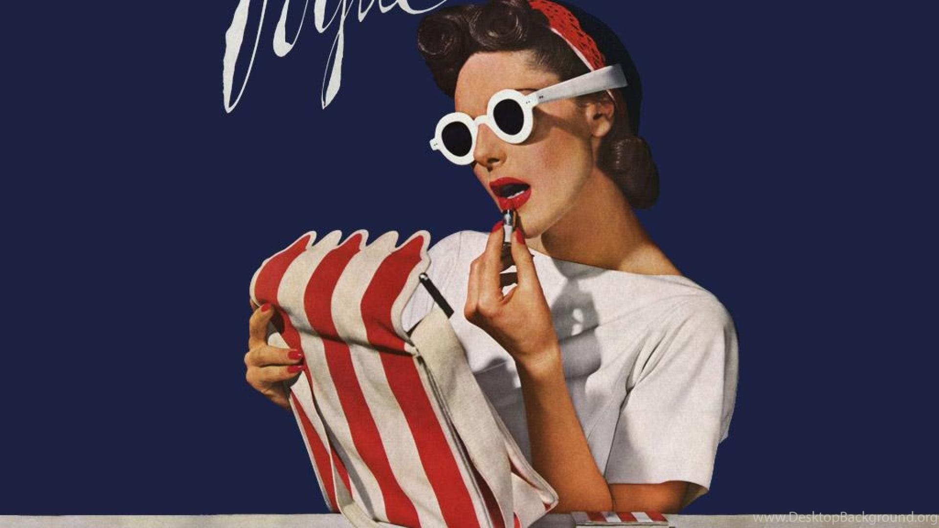 Donna vintage con rossetto Vogue, 1920x1080 1080p, Desktop