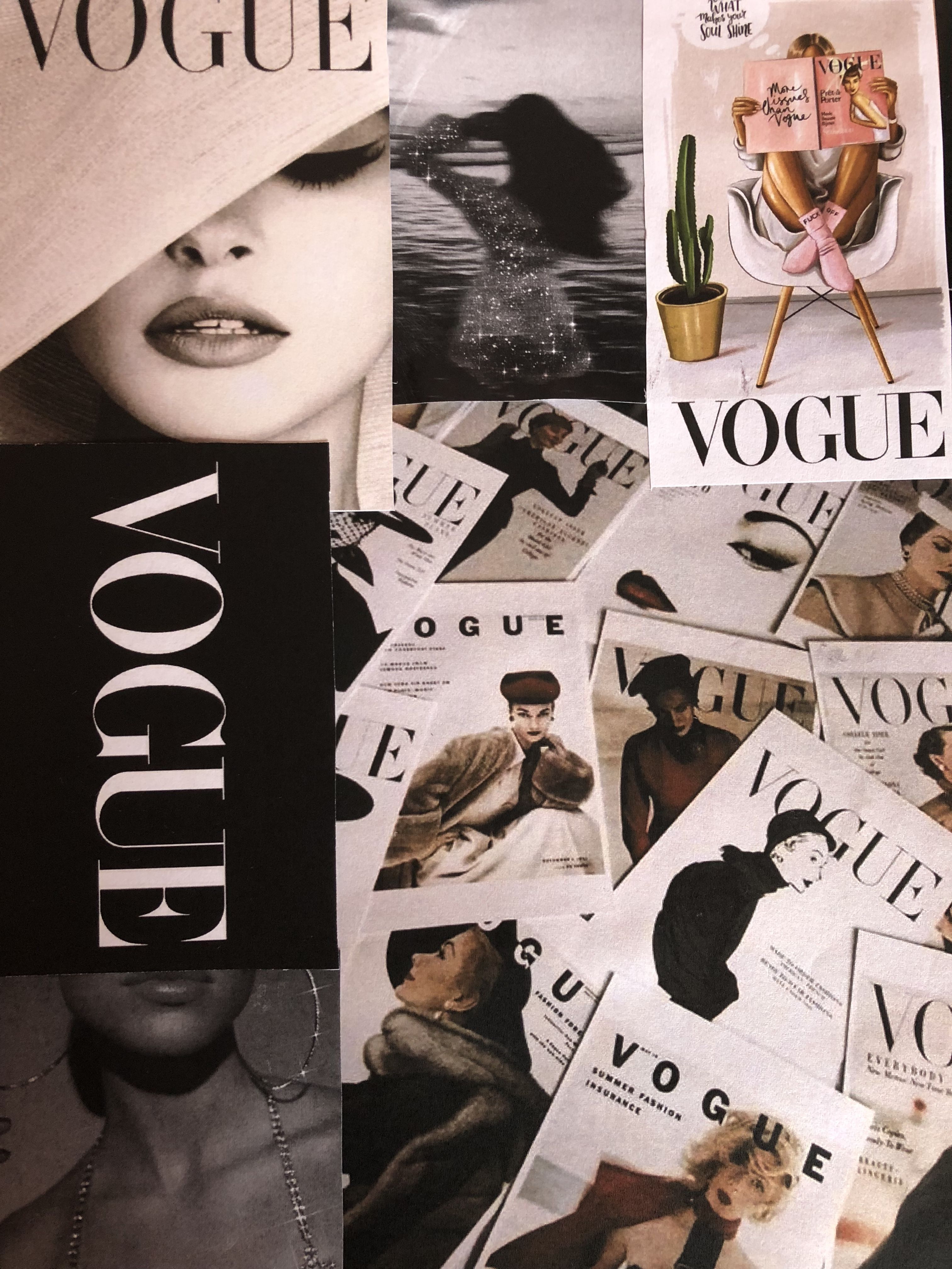 Collage copertine riviste Vogue, 3024x4032 Verticale, Mobile