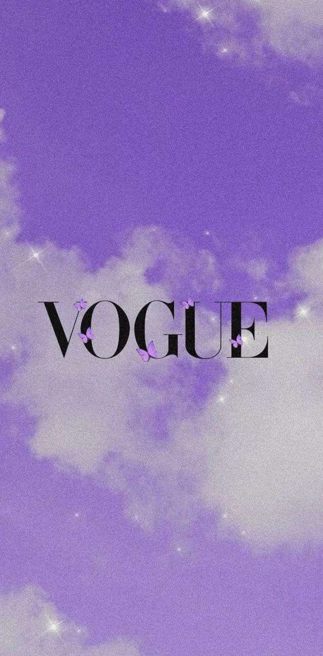Scritta Vogue su cielo viola, 630x1280 Full HD Verticale, iPhone