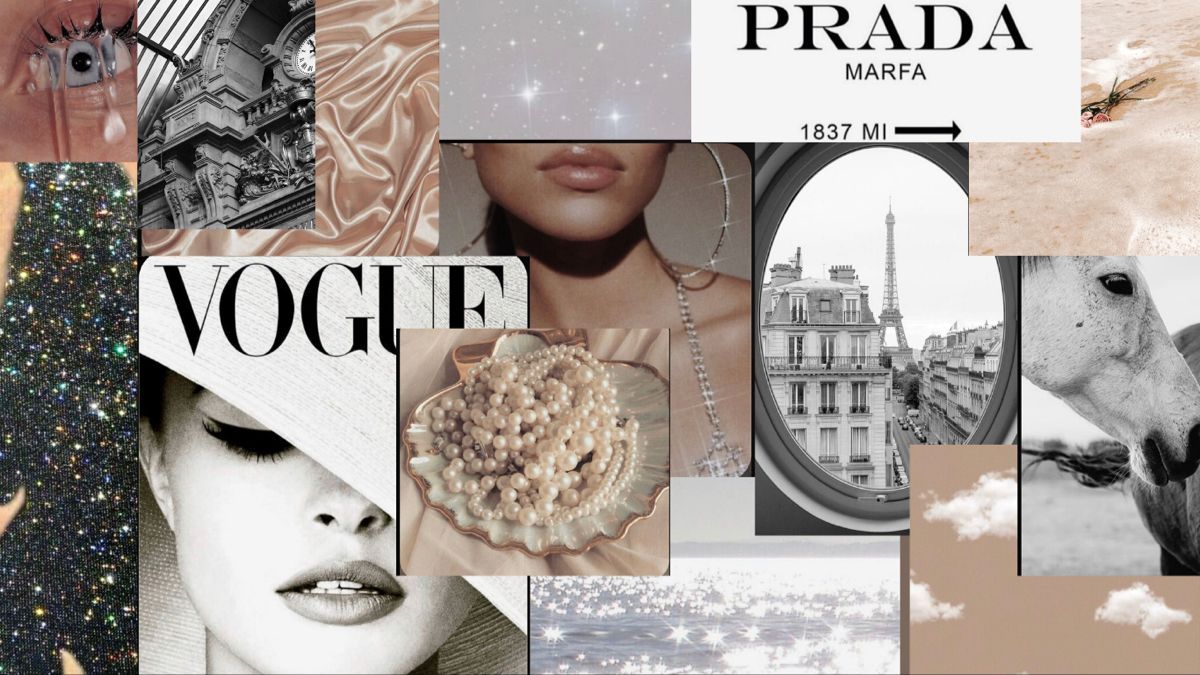 Collage moda Vogue Prada, 1200x675 HD, Laptop