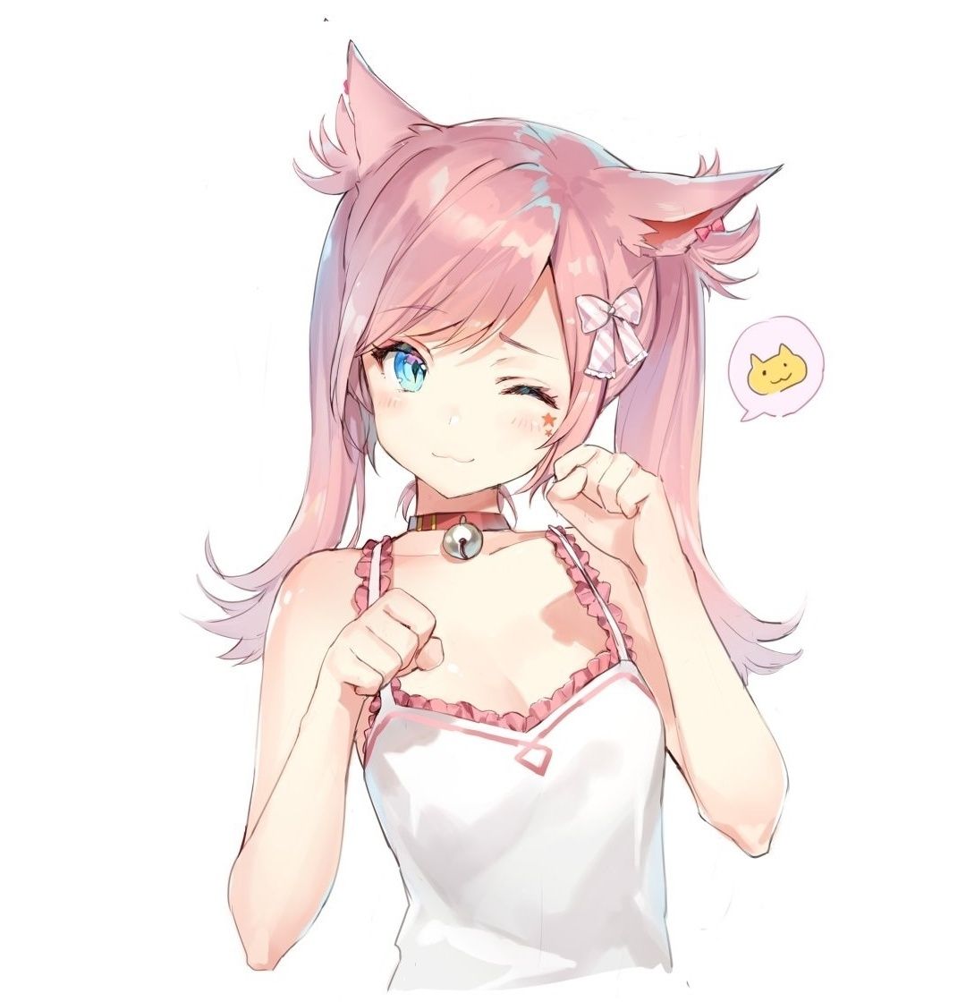 Ragazza volpe anime rosa, 1080x1120 Full HD Verticale, Smartphone