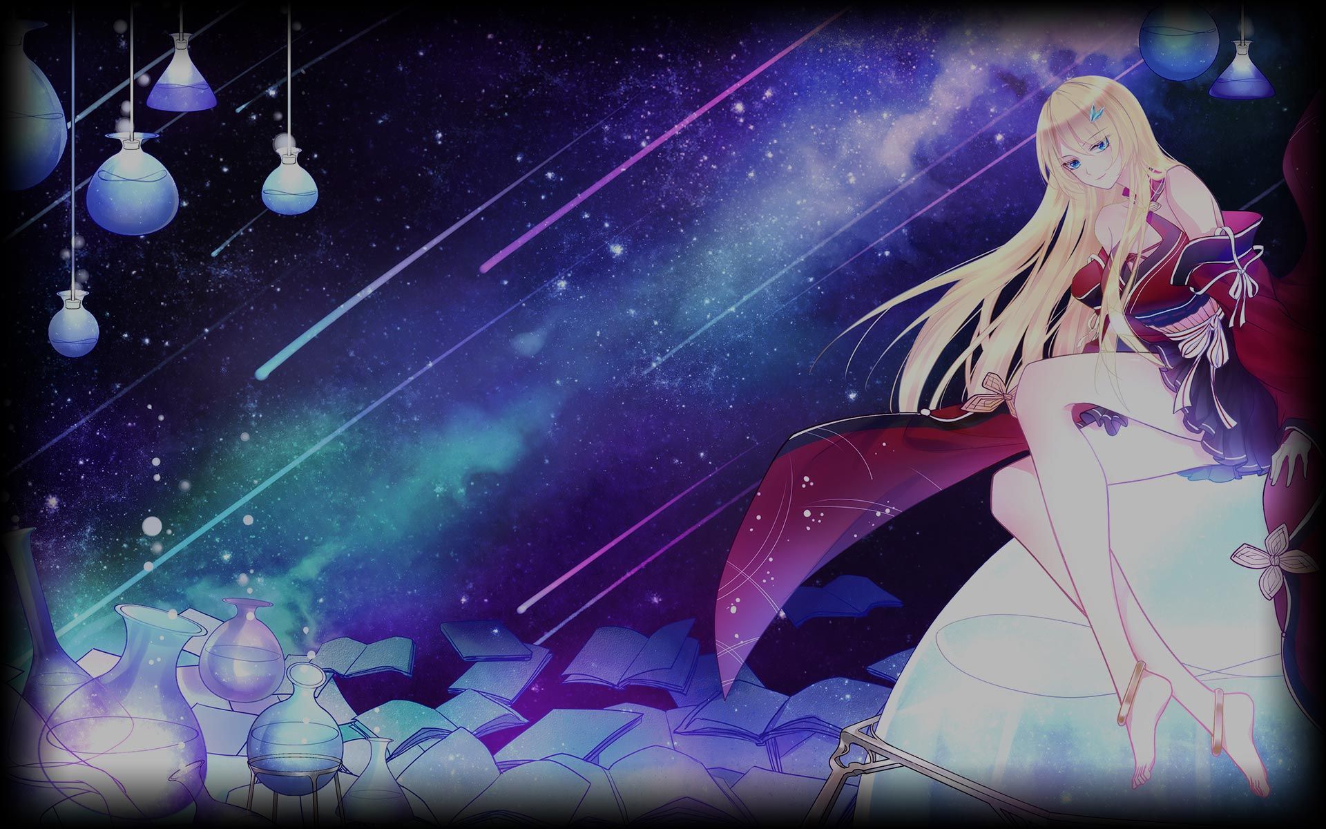 Panda anime con bolle luminose, 1920x1080 Full HD 1080p, PC Desktop