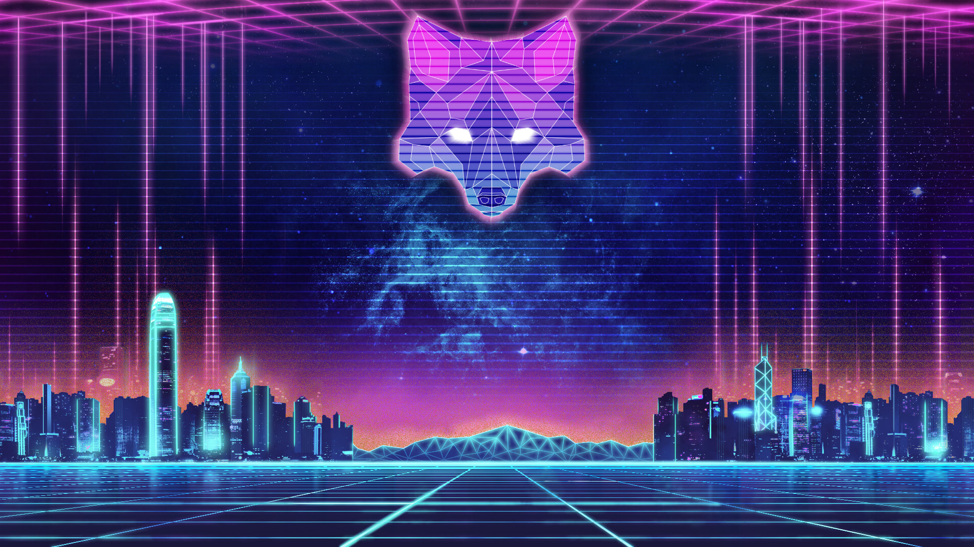 Volpe blu con code luminose, 1920x1080 1080p, PC Desktop