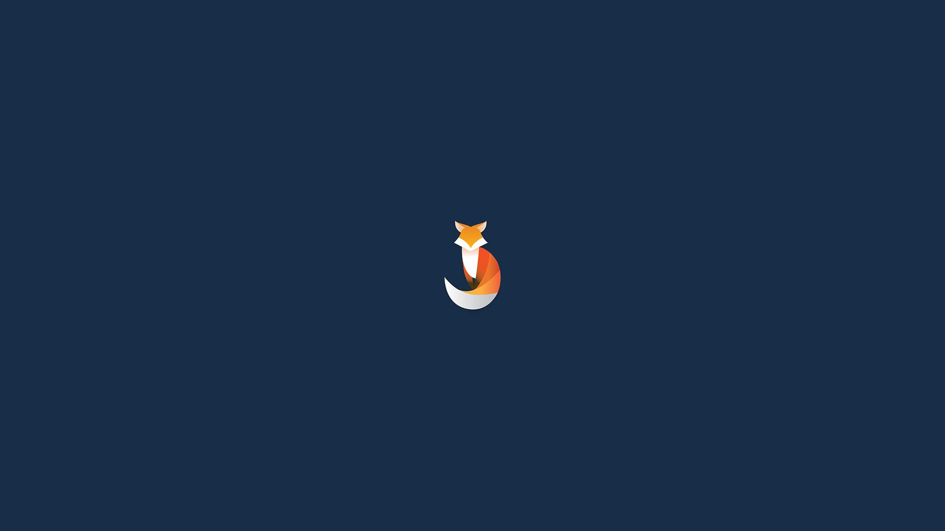 Logo volpe minimalista blu, 1920x1080 Full HD, PC Desktop