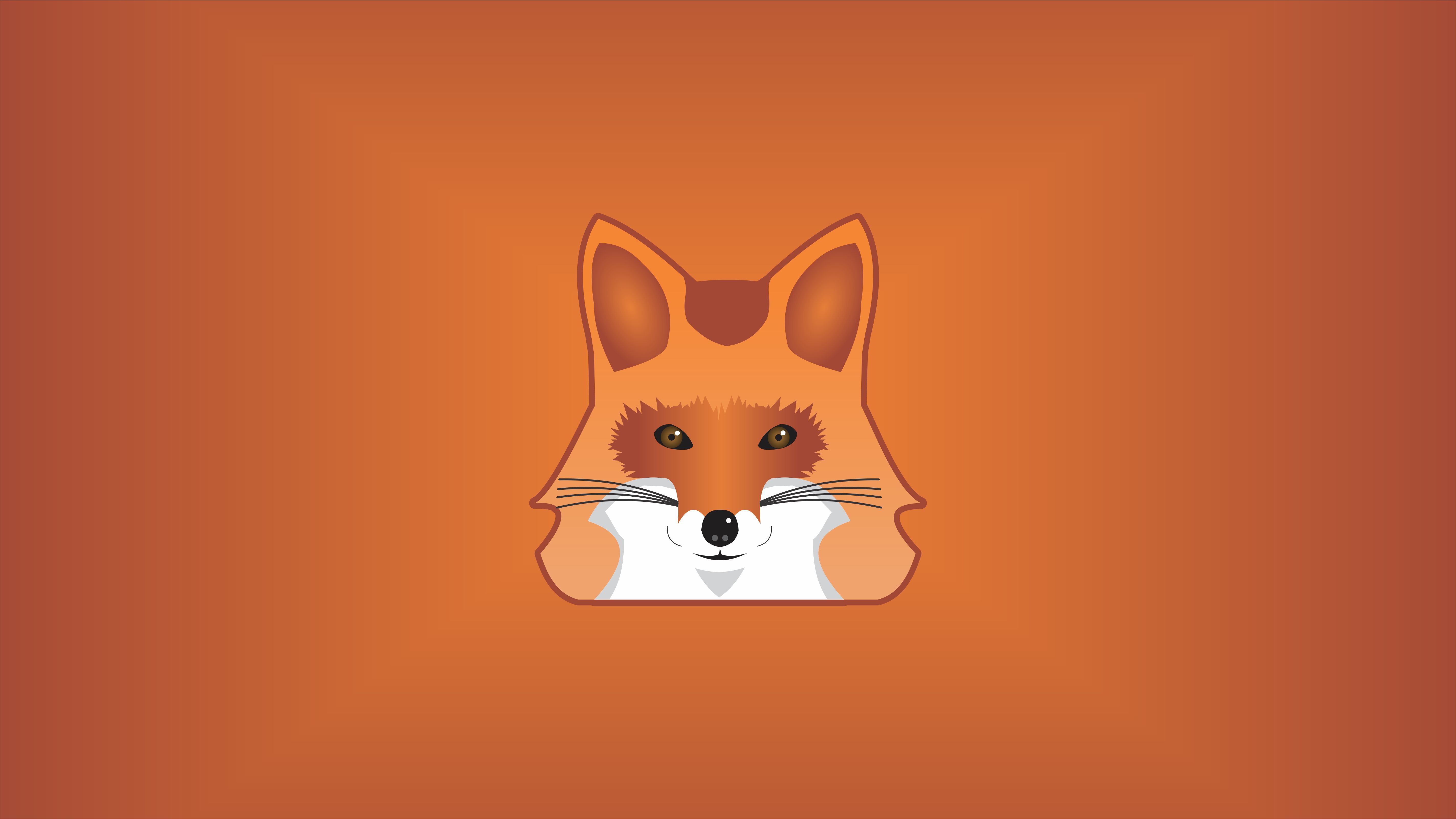 Volpe minimalista arancione, 5692x3201 UHD, PC 4K