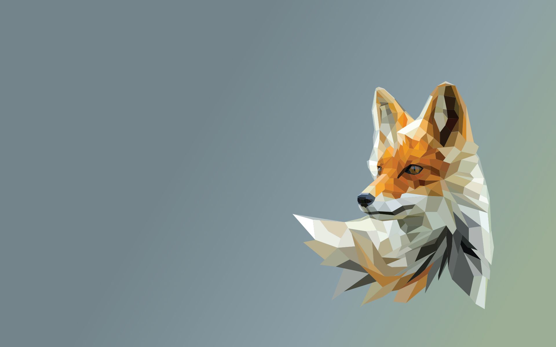 Volpe geometrica low poly, 1920x1200 Full HD+, Desktop