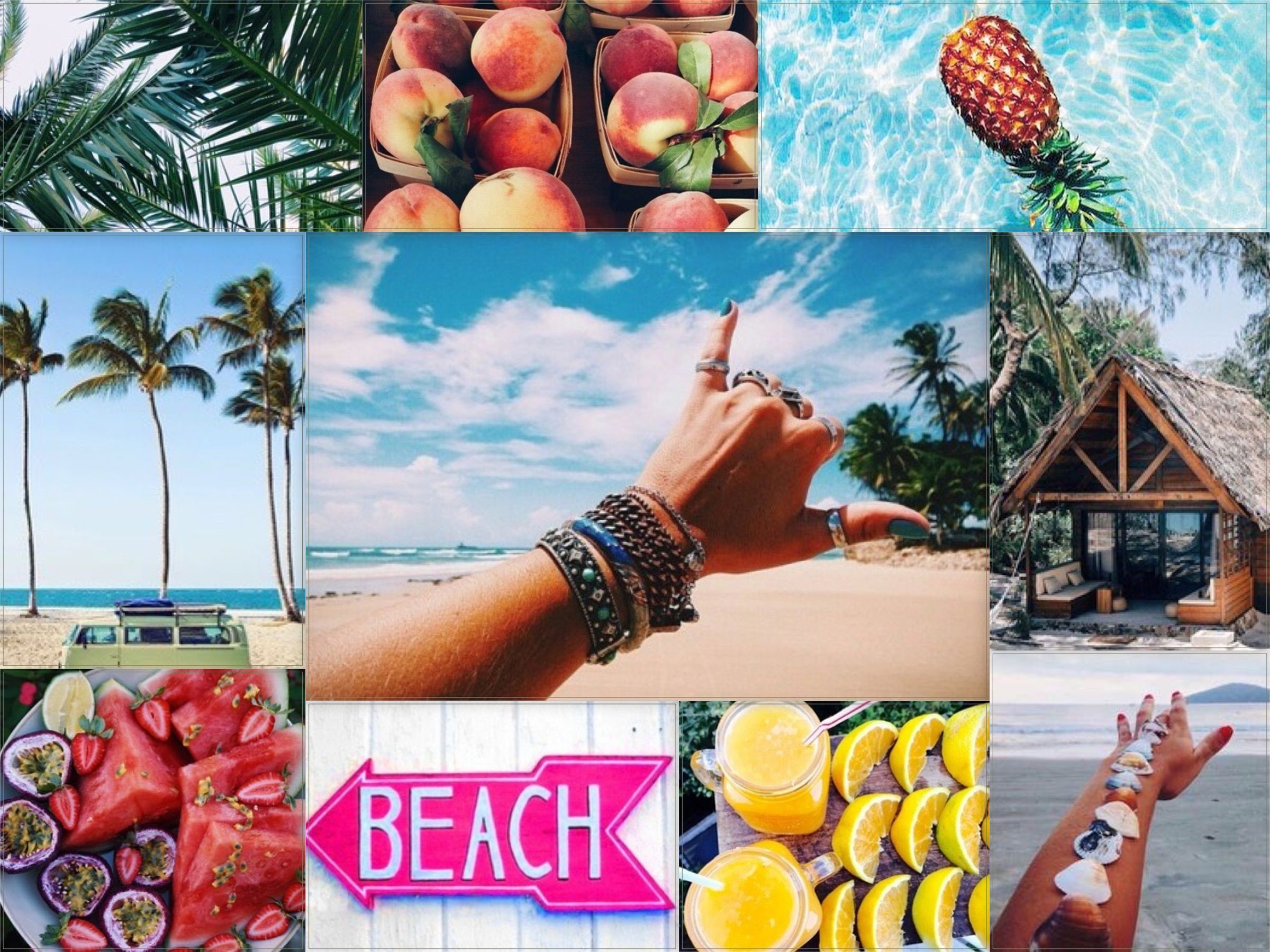 Collage estivo spiaggia tropicale, 2400x1800 Hi-Res, Desktop