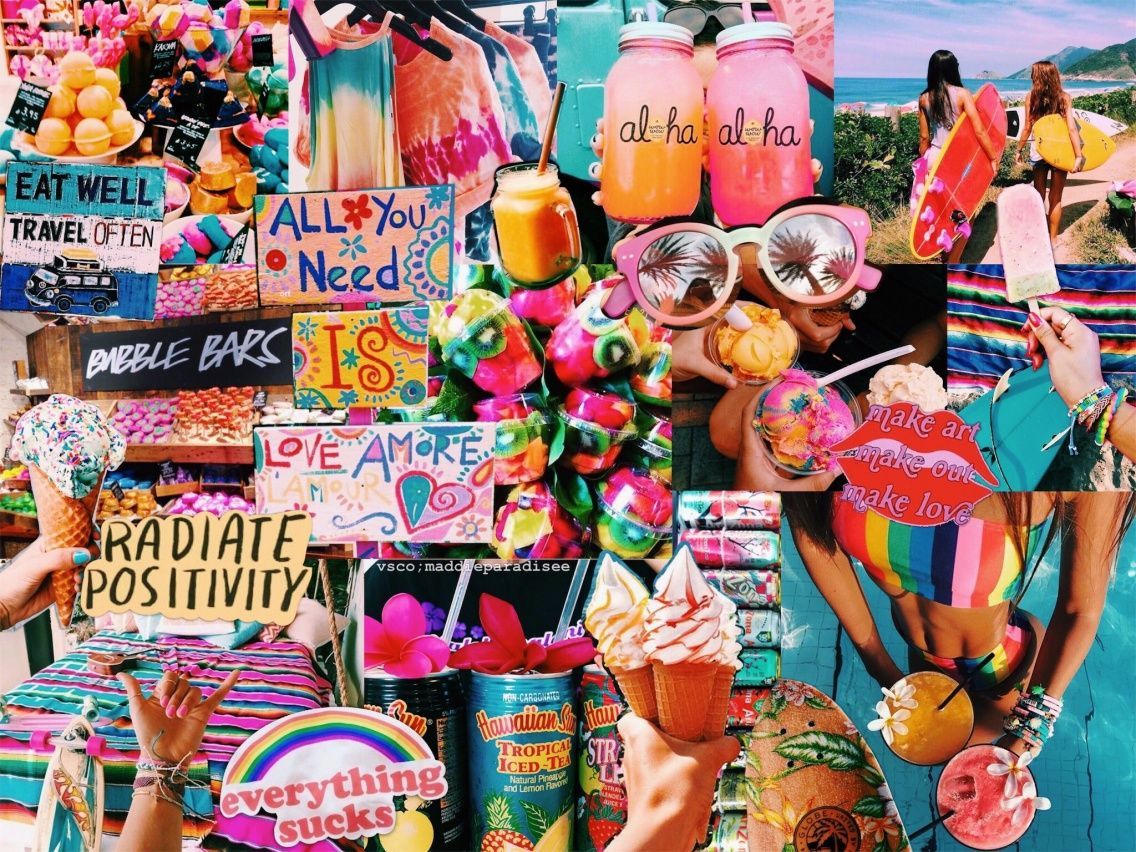 Collage estetico VSCO estivo, 1370x858 HD, Desktop