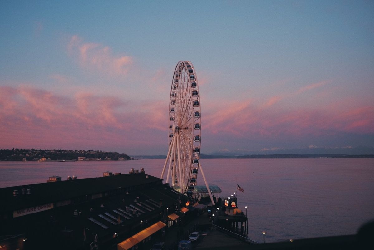 Ruota panoramica al tramonto, 1200x801 HD, Monitor Gaming
