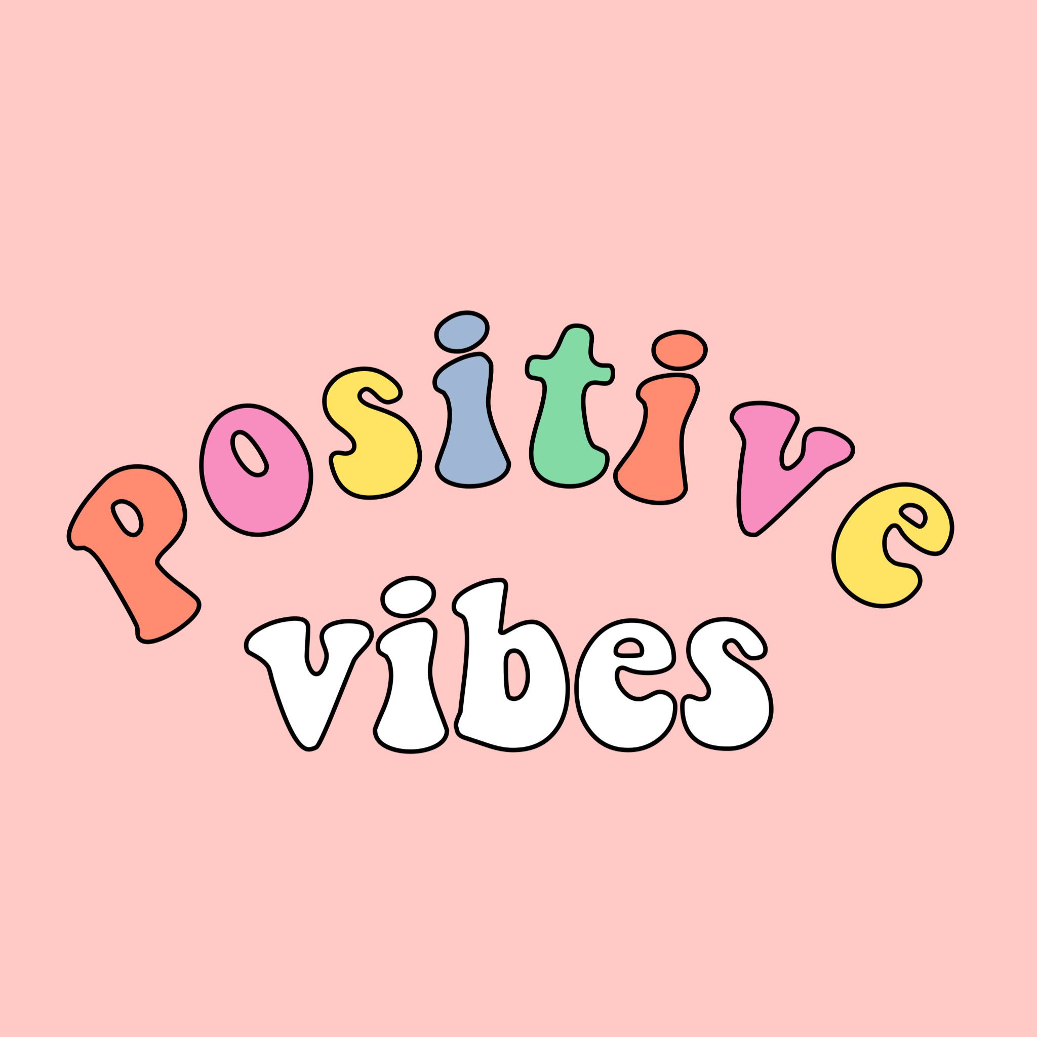 Scritta positive vibes colorata, 2048x2048 Hi-Res, Desktop