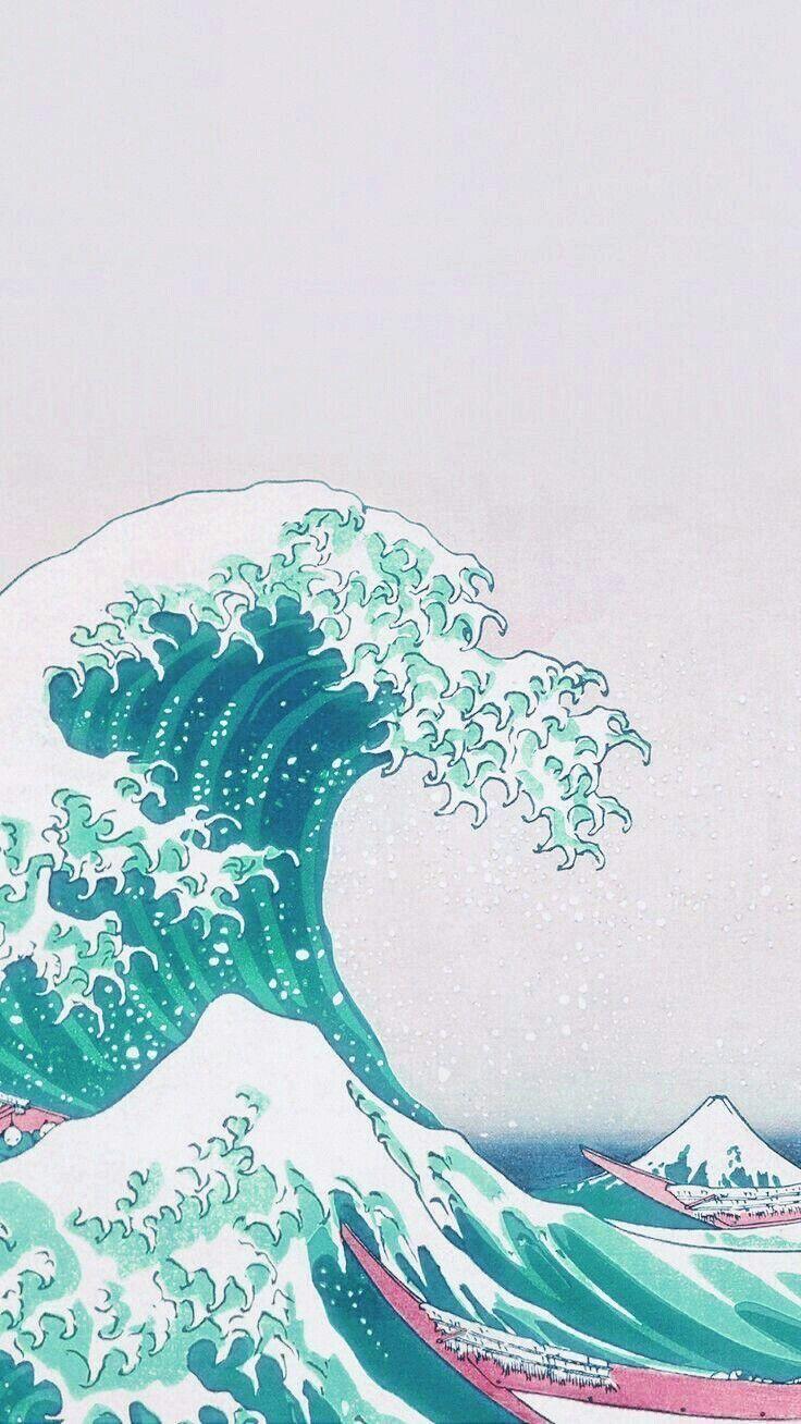 grande onda Kanagawa Hokusai, 736x1308 Verticale, Mobile