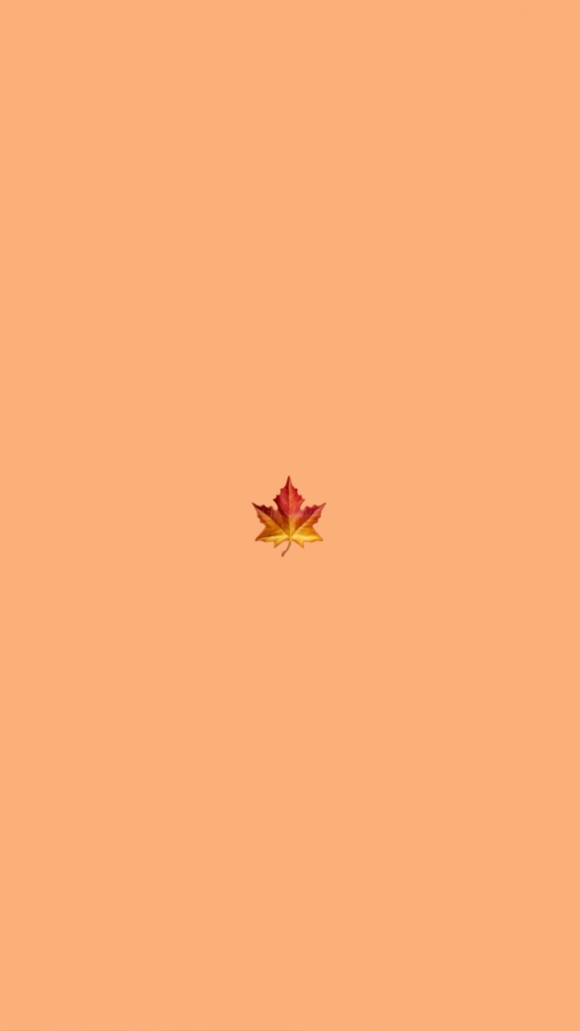 foglia autunno minimale arancio, 1136x2017 Verticale, Mobile