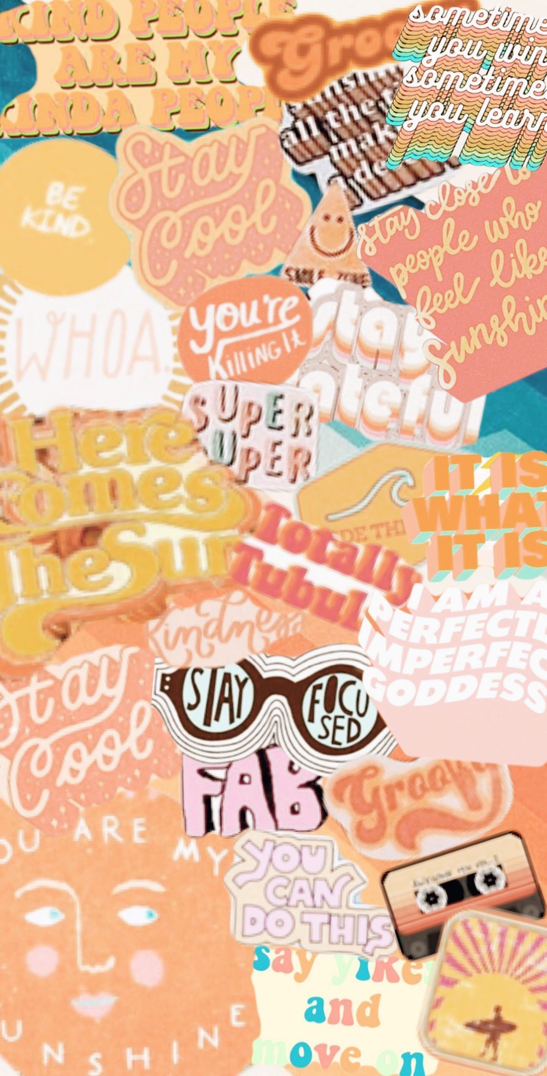 collage adesivi stay cool pesca, 1122x2208 Verticale, Telefono
