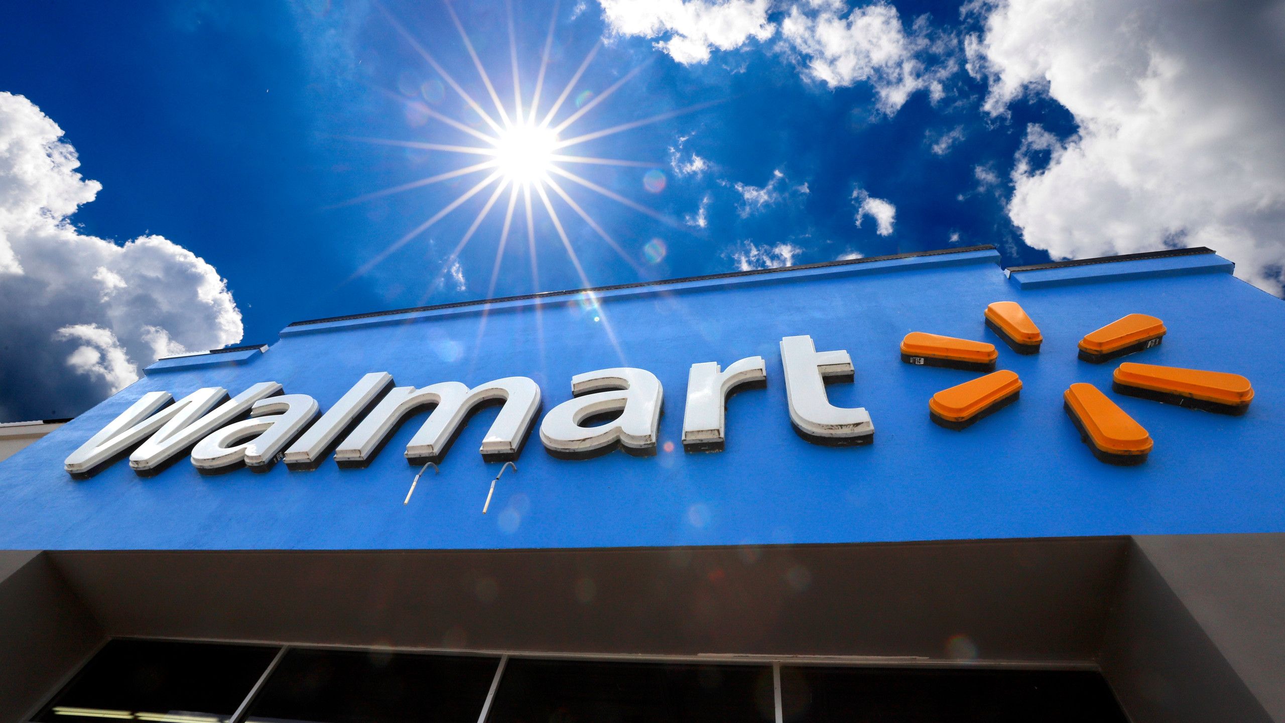 Logo Walmart edificio blu, 2560x1440 2K, Desktop