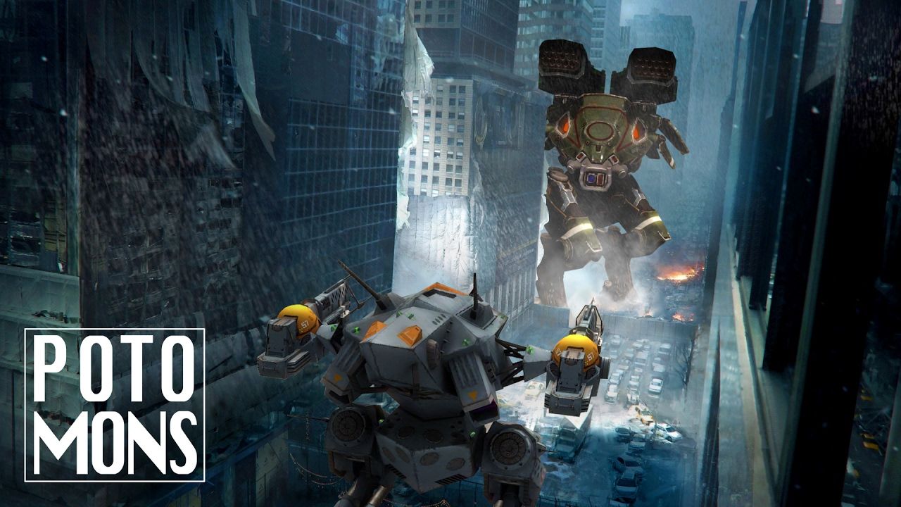 Robot da guerra città distrutta, 1280x720 720p, PC