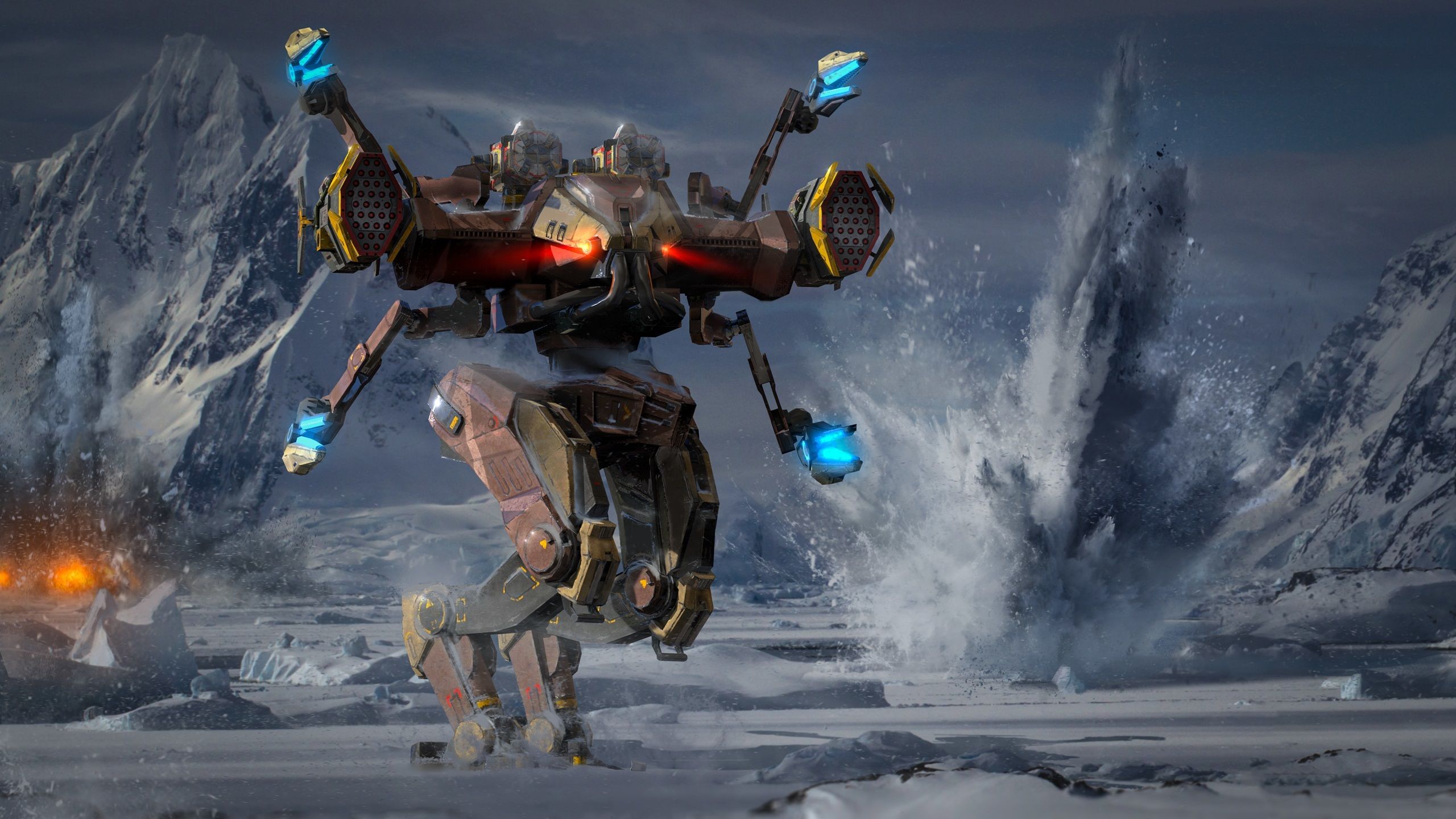 Robot da guerra su neve, 2560x1440 1440p, Desktop