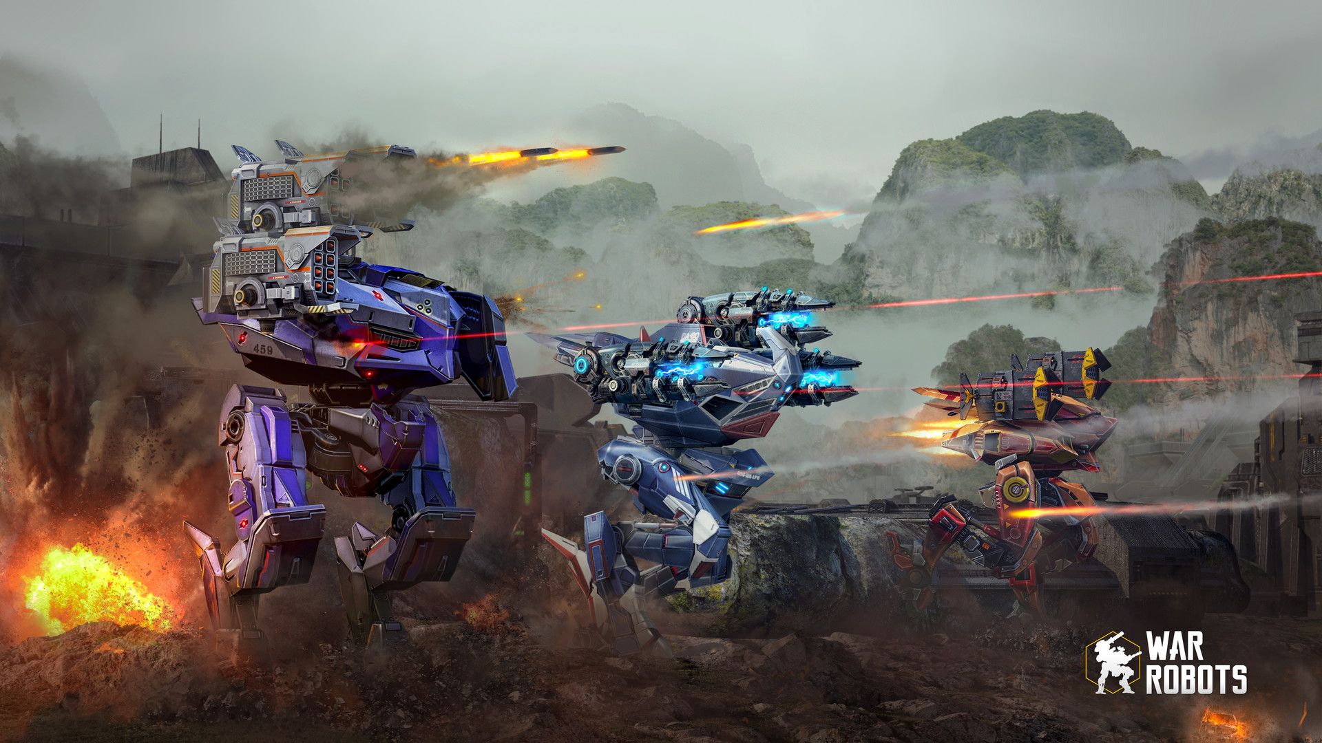 Robot da guerra in battaglia, 1920x1080 Full HD 1080p, PC