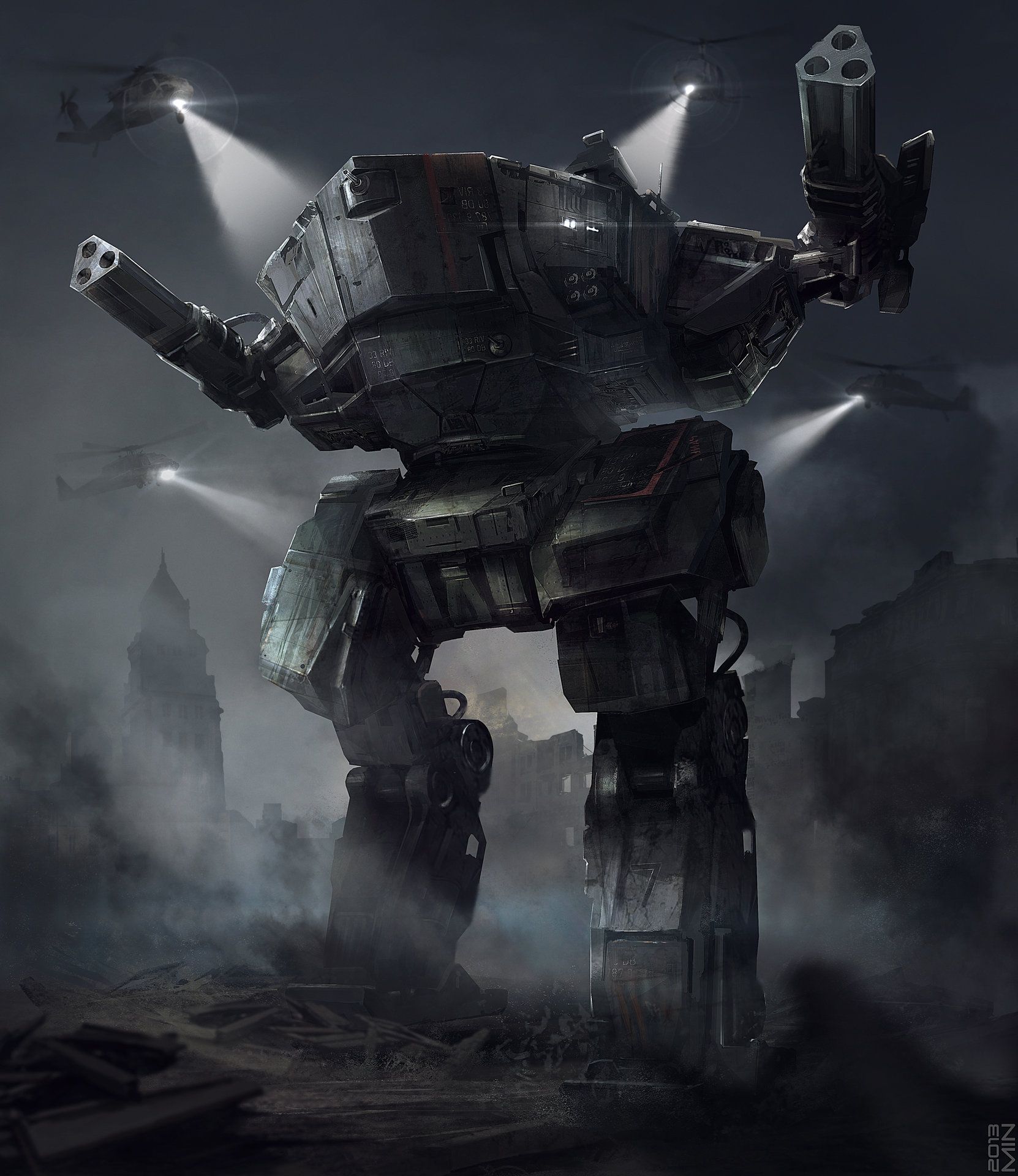 Robot da guerra gigante scuro, 1662x1920 Verticale, Mobile