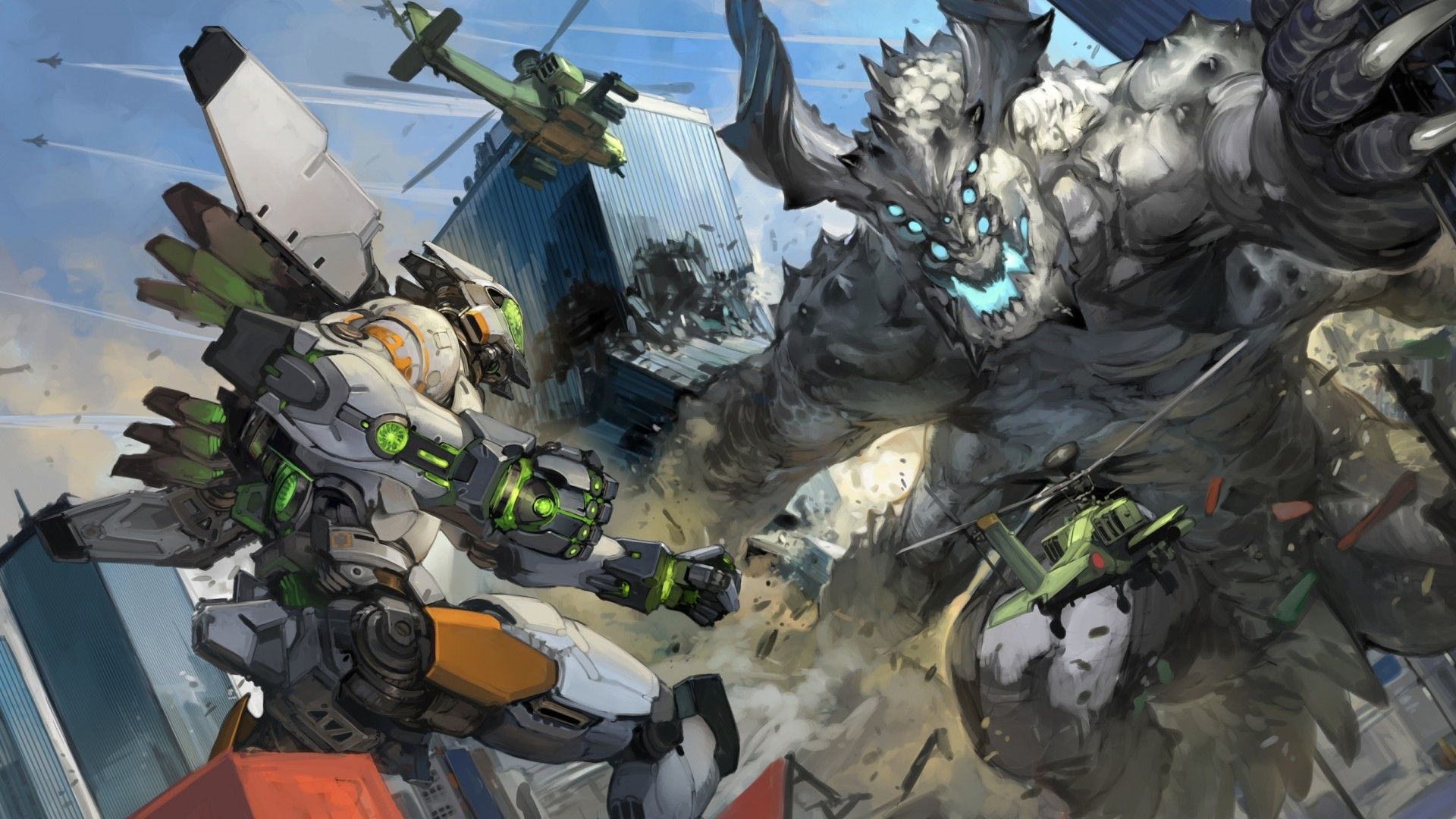Robot da guerra vs kaiju, 1920x1080 1080p, PC