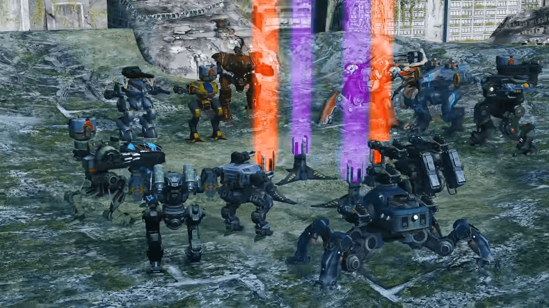 Robot da guerra con fasci luminosi, 1920x1080 1080p, Laptop