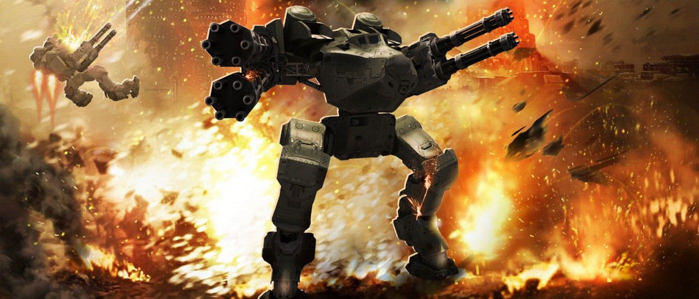 Robot da guerra tra esplosioni, 1400x600 21:9, Ultrawide