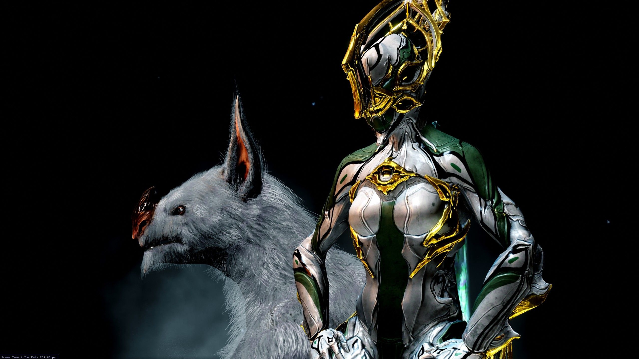Warframe personaggio con creatura bianca, 2560x1440 2K, Desktop