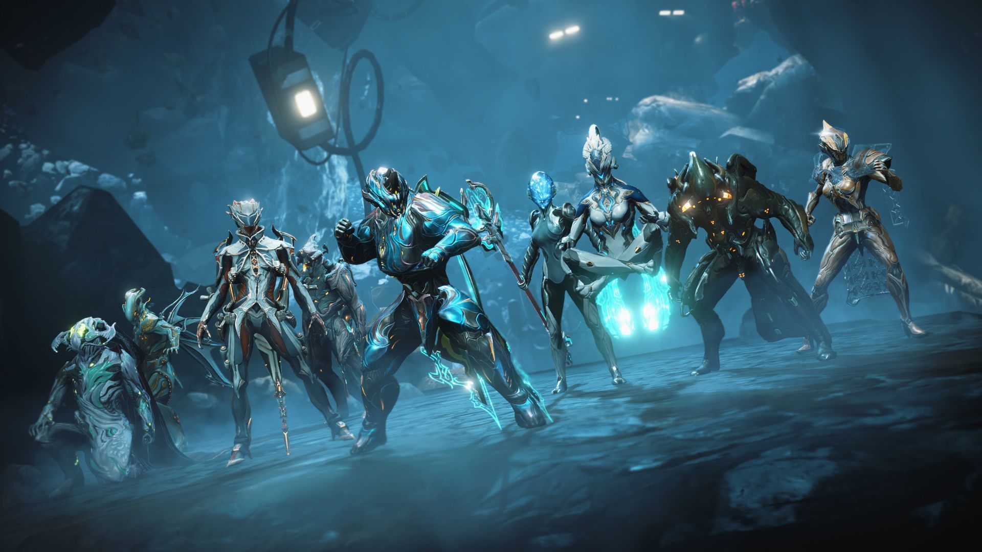 Guerrieri Warframe scena blu, 1920x1080 Full HD, Desktop