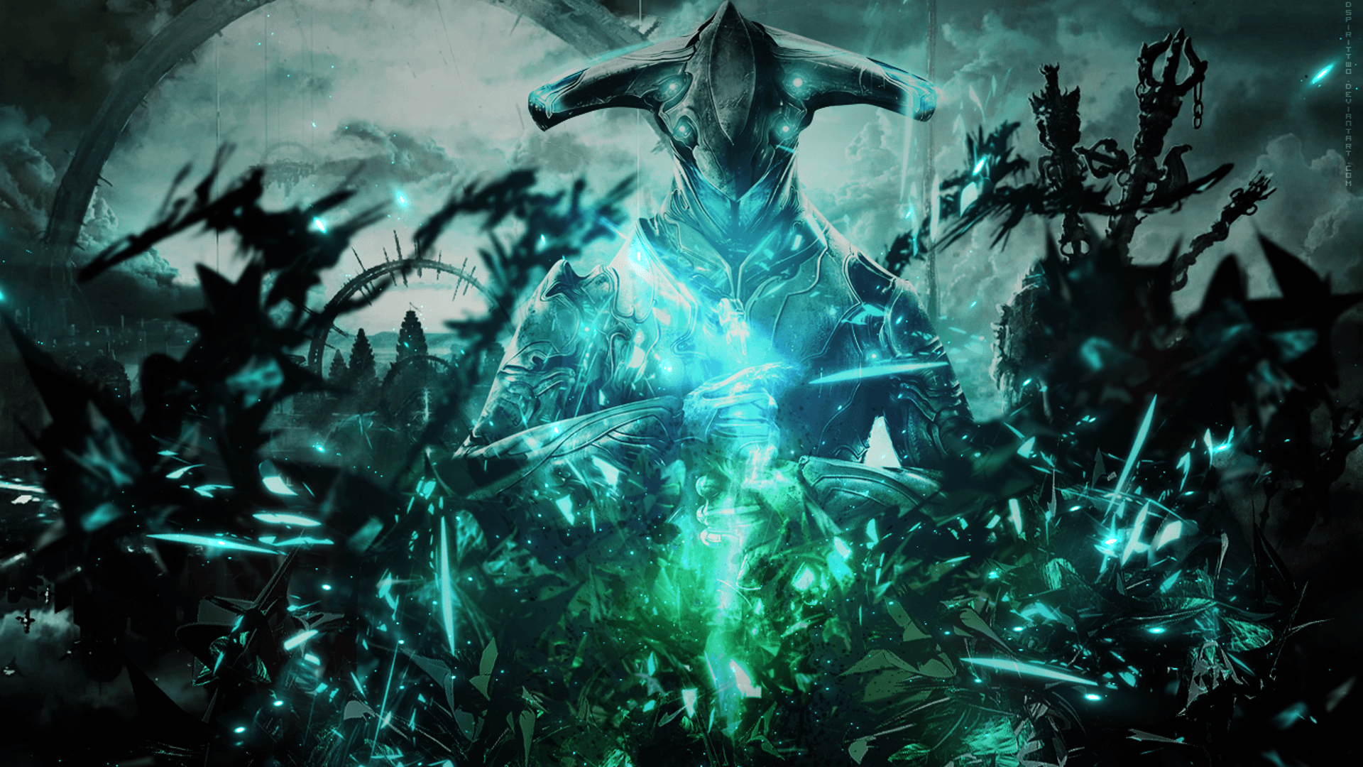 Warframe guerriero luce blu, 1920x1080 1080p, PC Desktop