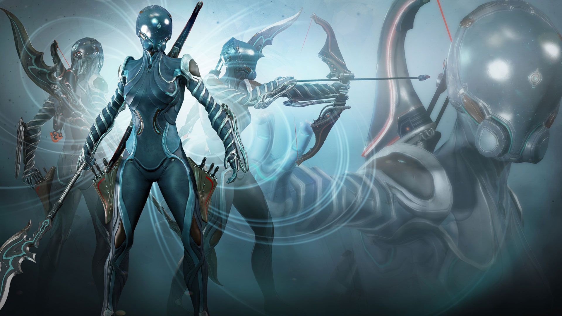 Warframe personaggi guerrieri blu, 1920x1080 Full HD, Laptop