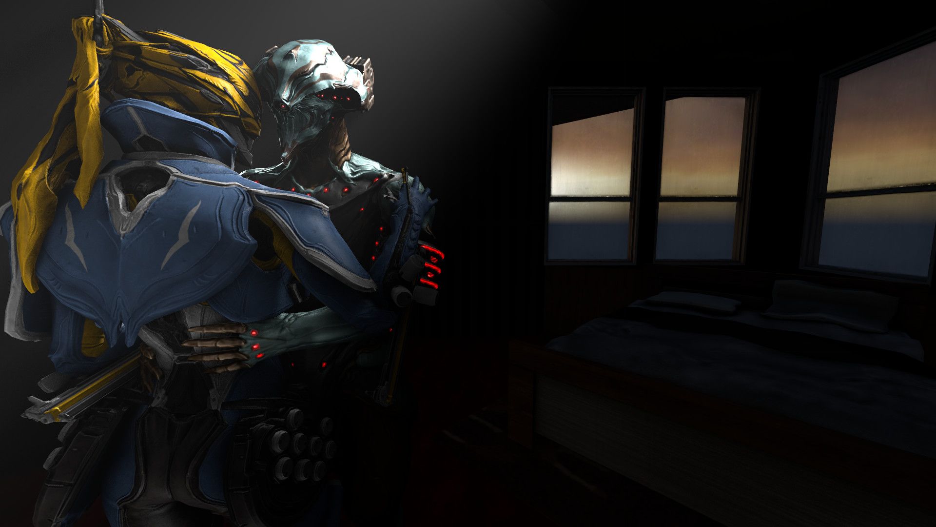 Warframe personaggio blu scuro, 1920x1080 1080p, PC
