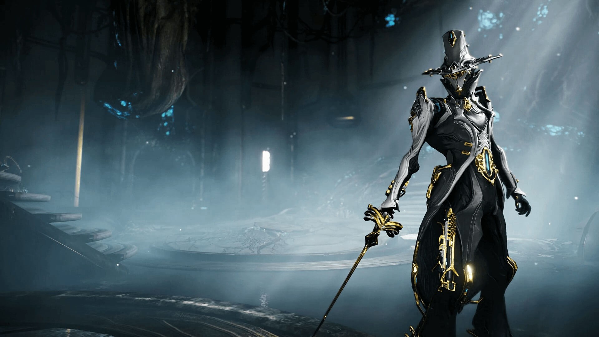 Warframe personaggio armatura scura, 1920x1080 Full HD, PC
