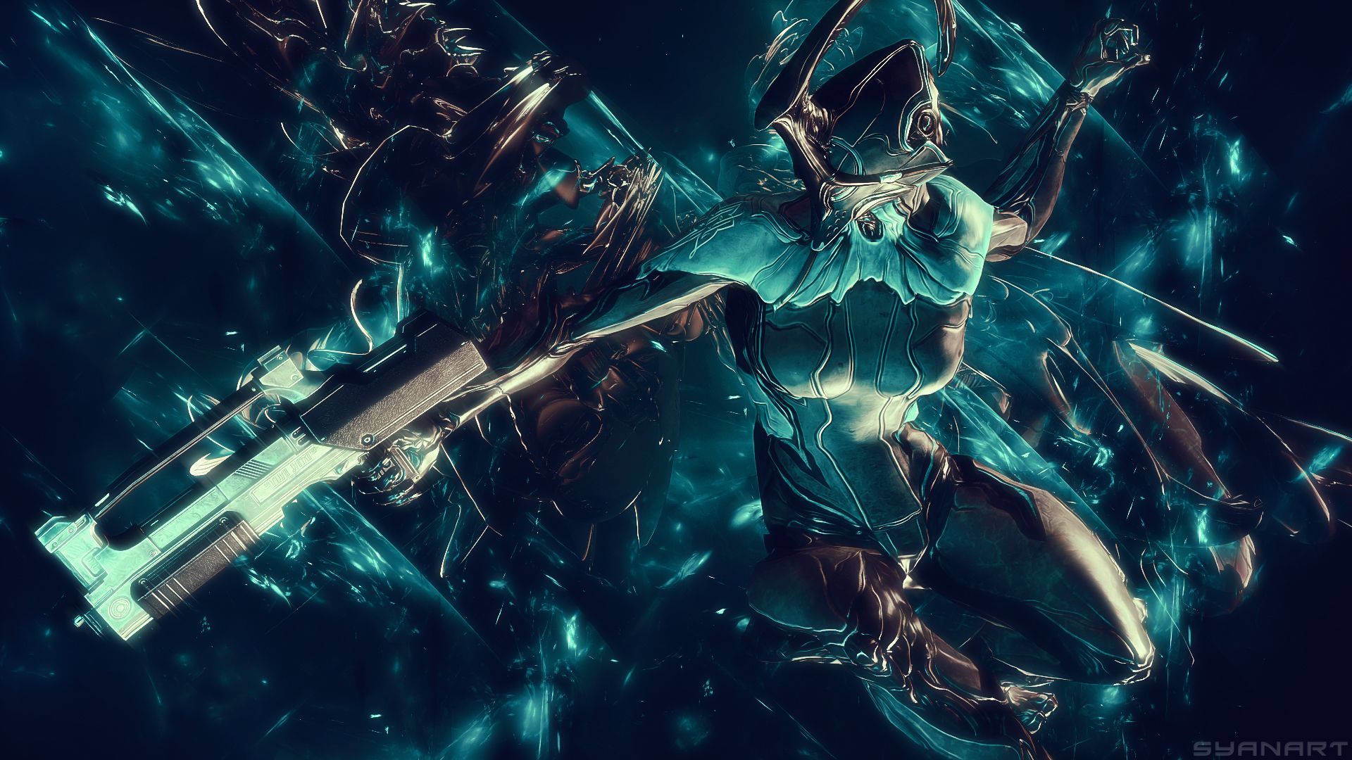 Warframe personaggio blu energia, 1920x1080 Full HD, Desktop