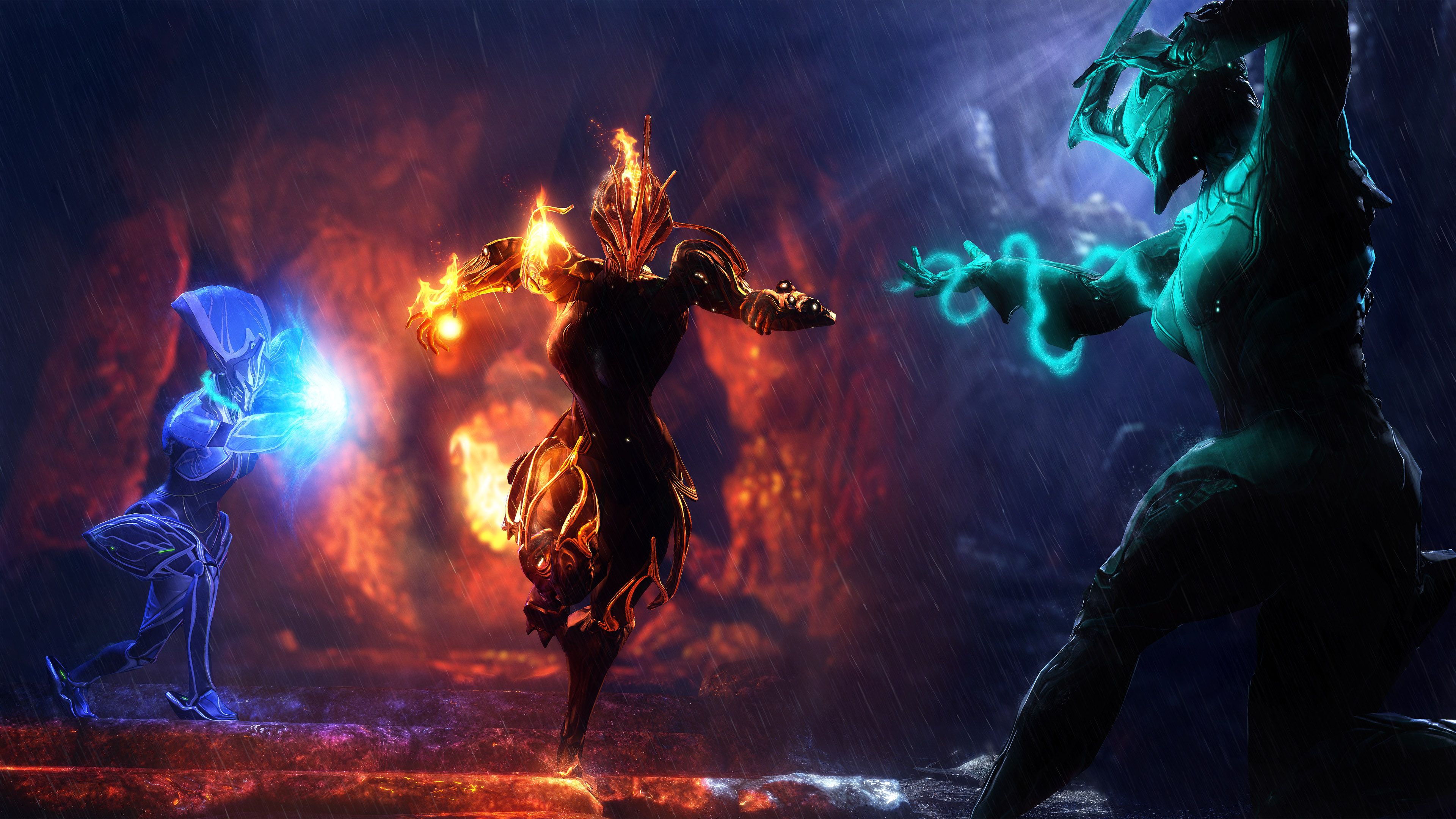 Nyx Warframe fiamme energia, 3840x2160 UHD, PC 4K