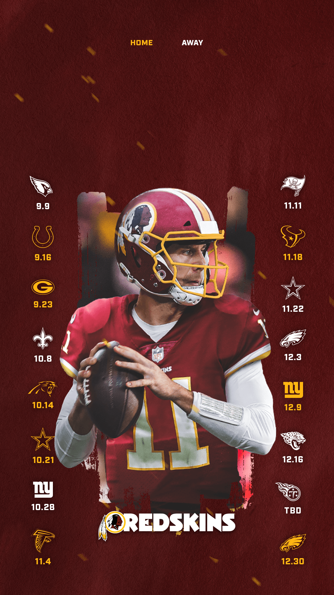 Giocatore Redskins con casco, football, 1080x1920 Verticale, iPhone Pro