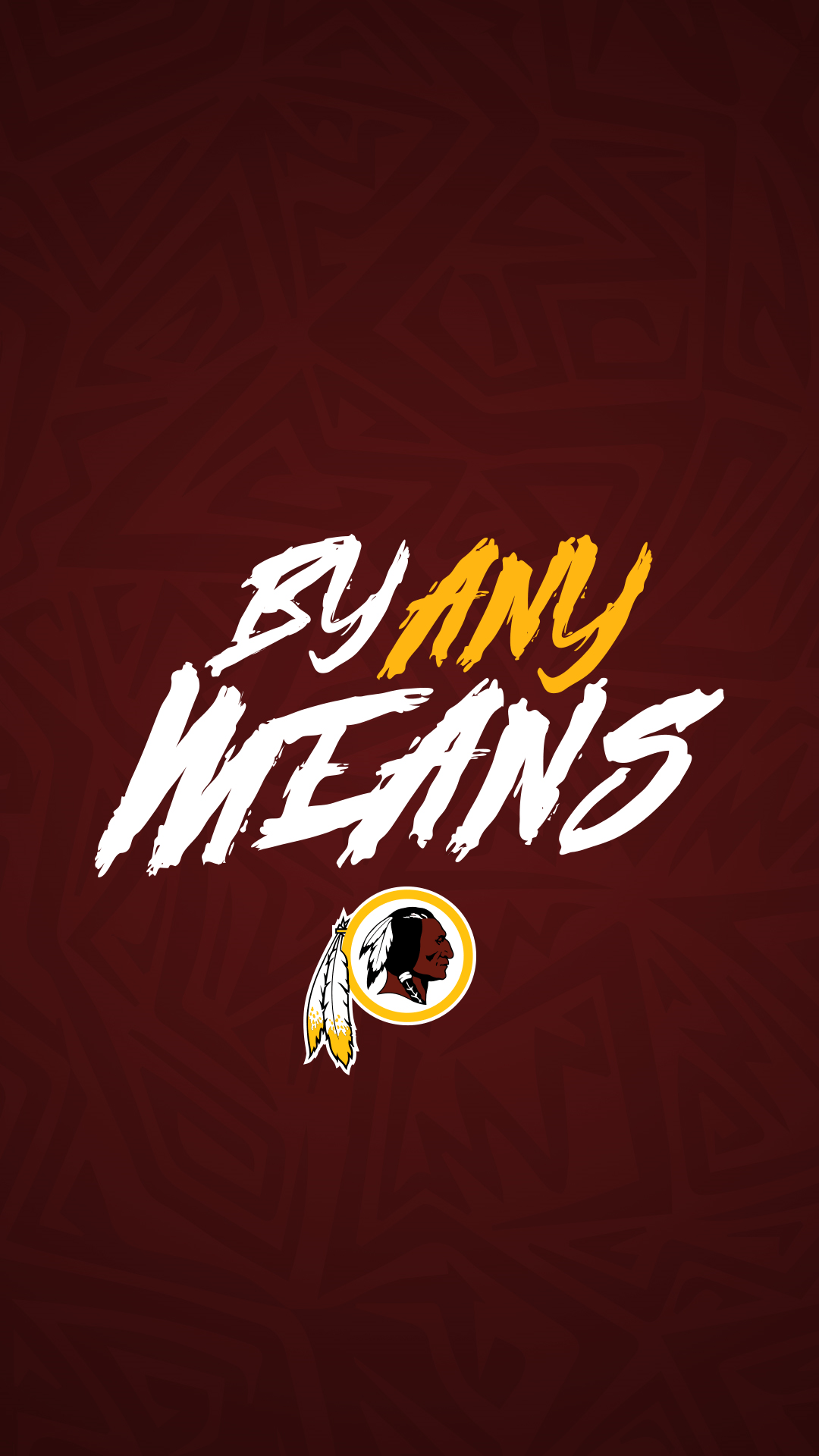 Logo Redskins scritta By Any Means, 1080x1920 Full HD Verticale, iPhone Pro
