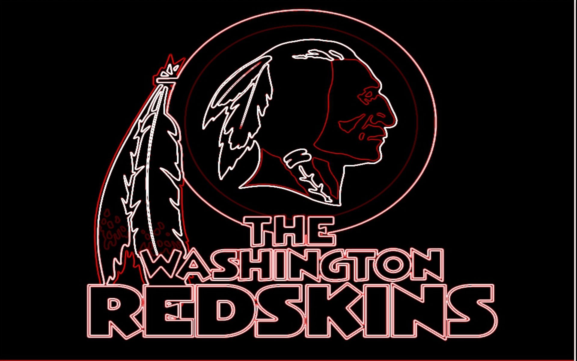 Logo Washington Redskins neon, 1920x1200 WUXGA, Desktop