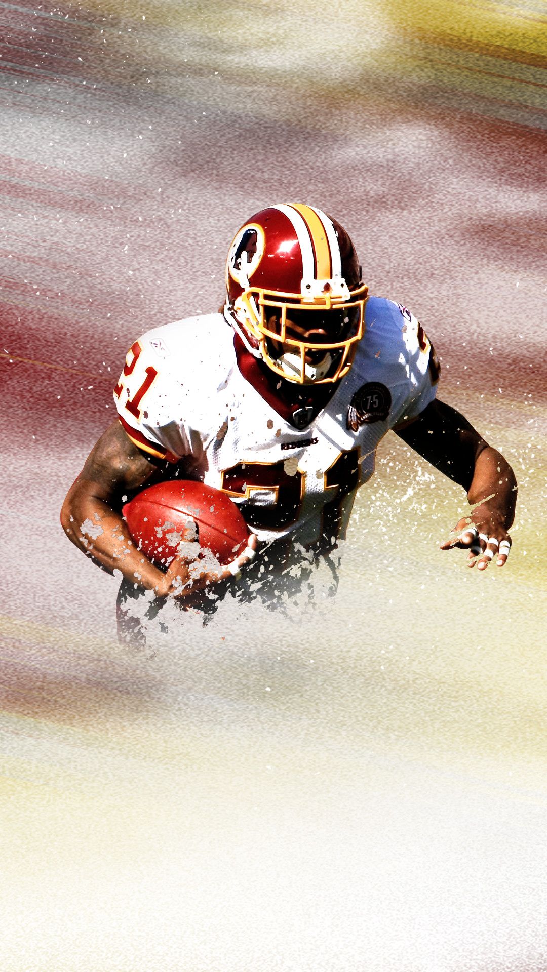 Giocatore football Redskins corsa, 1080x1920 Verticale, iPhone Air