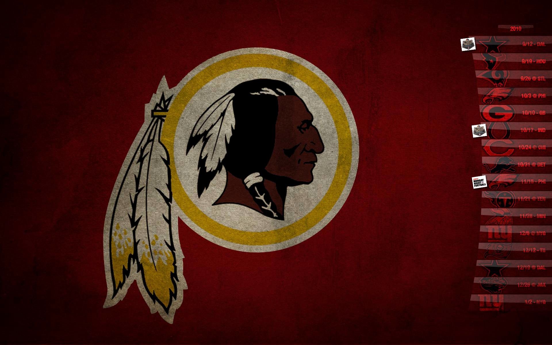 Logo Washington Redskins bordeaux, 1920x1200 Full HD+, Desktop