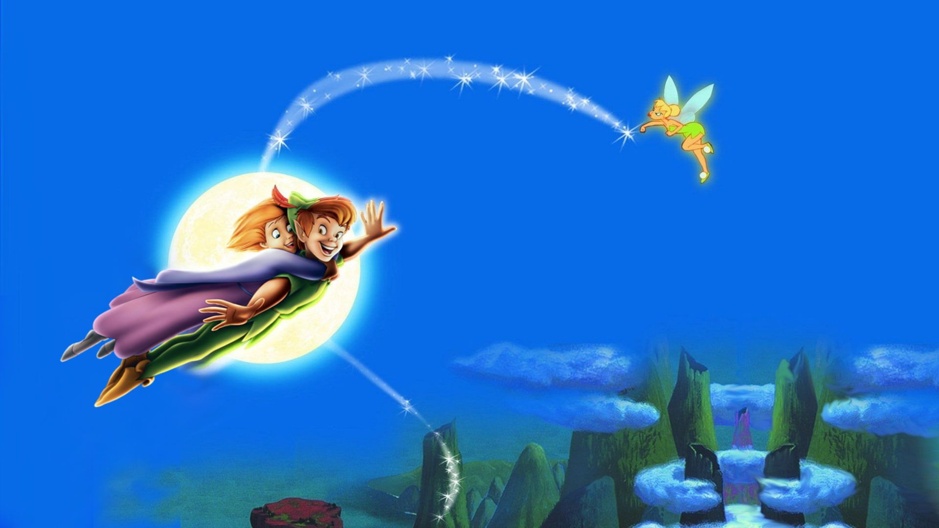 Wendy vola con Trilli, Peter Pan, 1920x1080 Full HD, Laptop
