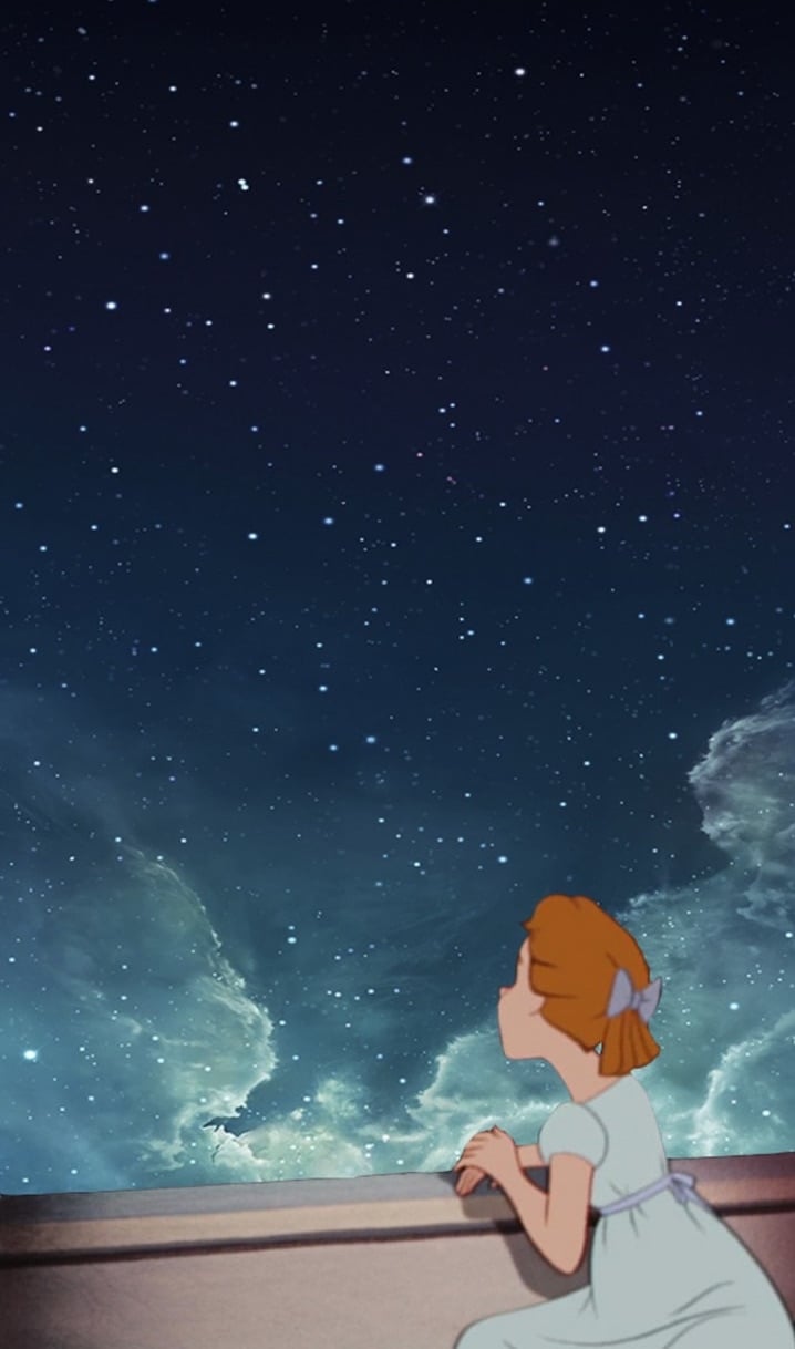 Wendy guarda cielo stellato, Wendy Darling, 718x1218 Verticale, Telefono