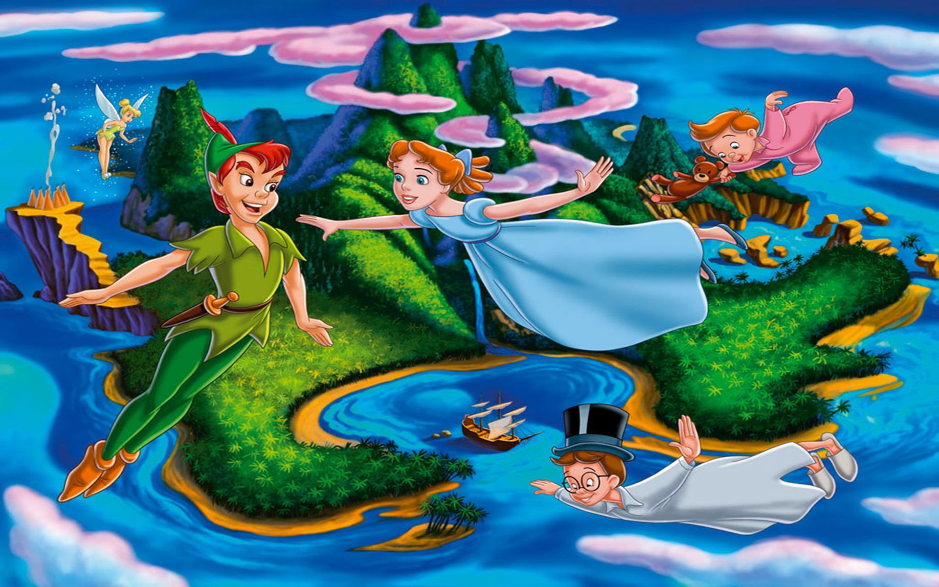 Peter Pan e Wendy volano, 1920x1200 WUXGA, Desktop