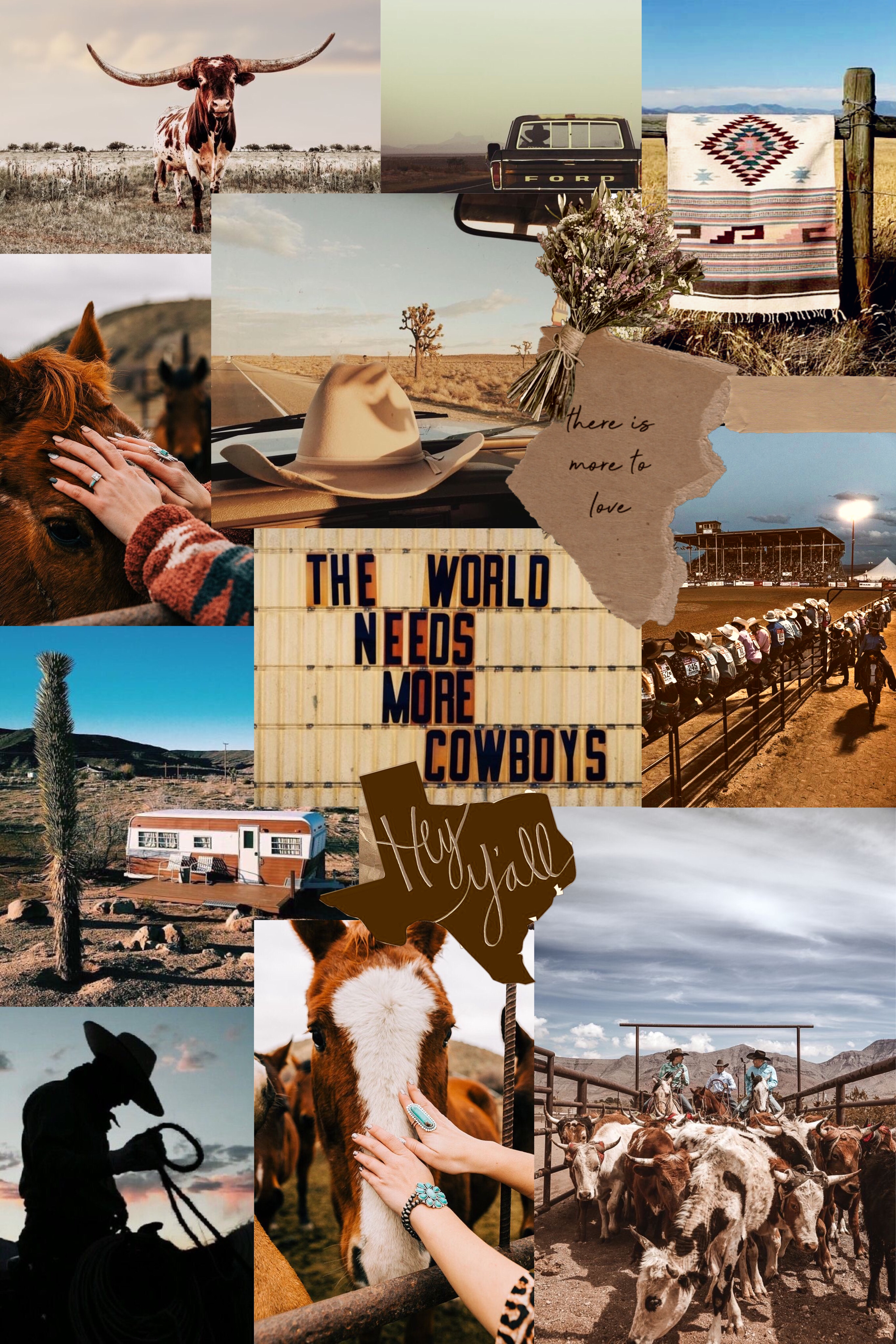 Collage tema western cowboy, 2731x4096 Verticale, Telefono