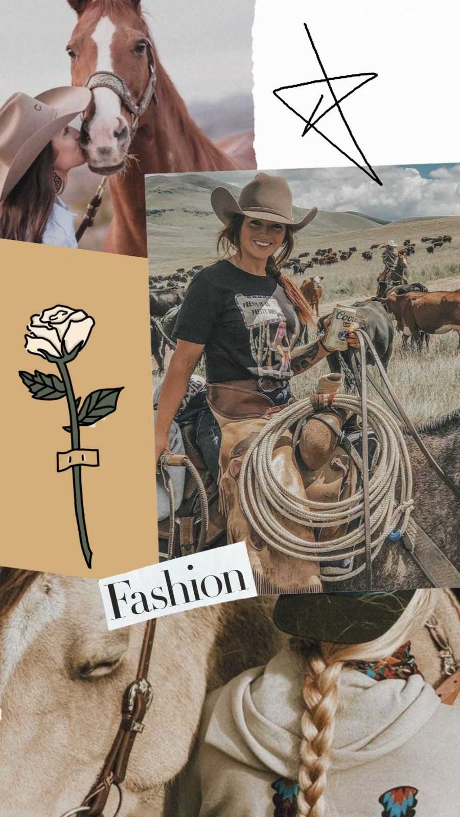 Collage western cavalli cowgirl, 900x1600 Full HD Verticale, iPhone