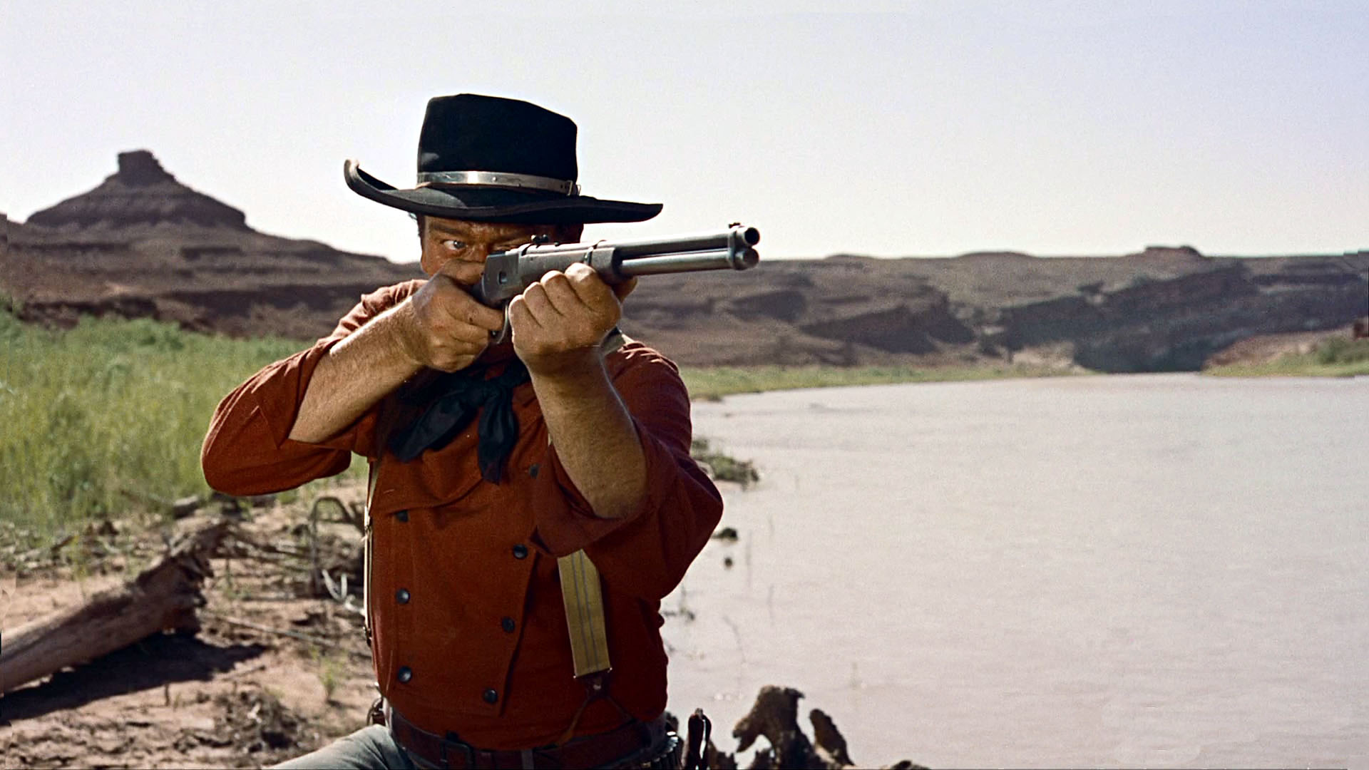 Cowboy con fucile deserto, 1920x1080 Full HD 1080p, Desktop