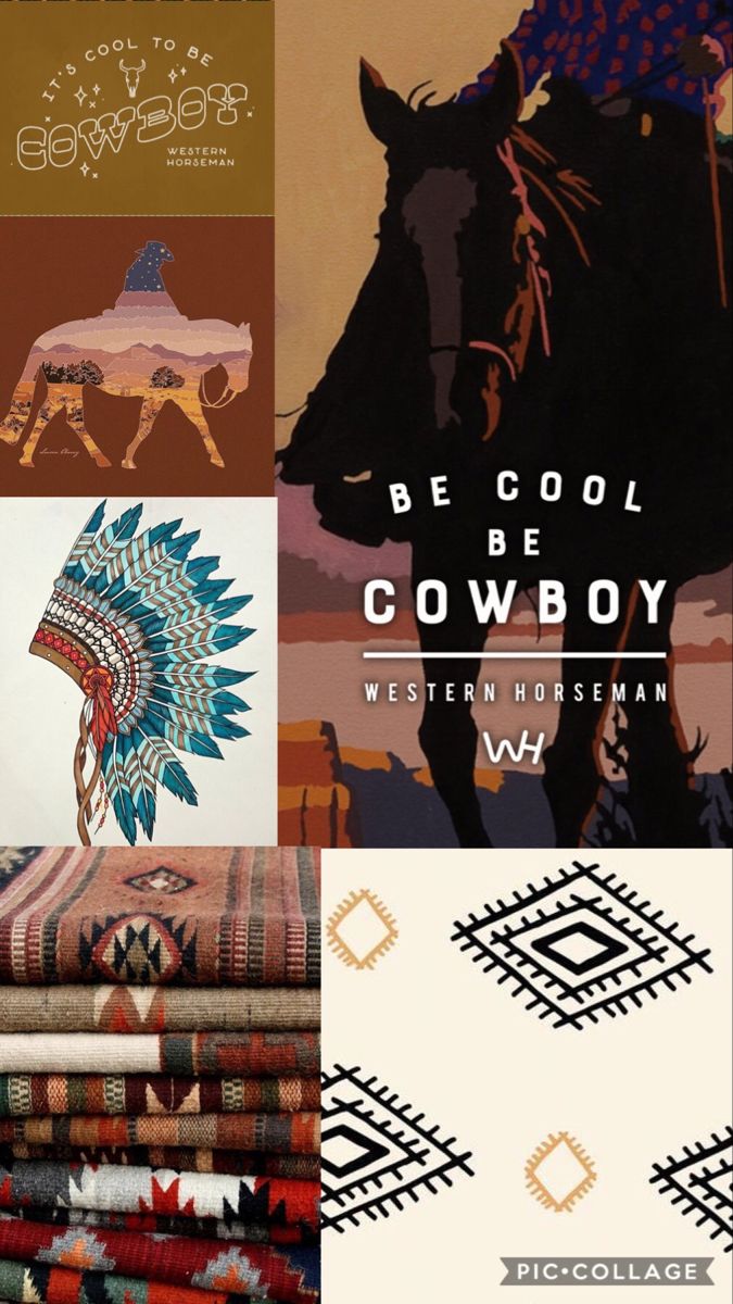 Collage tema western cowboy, 675x1200 Verticale, Android
